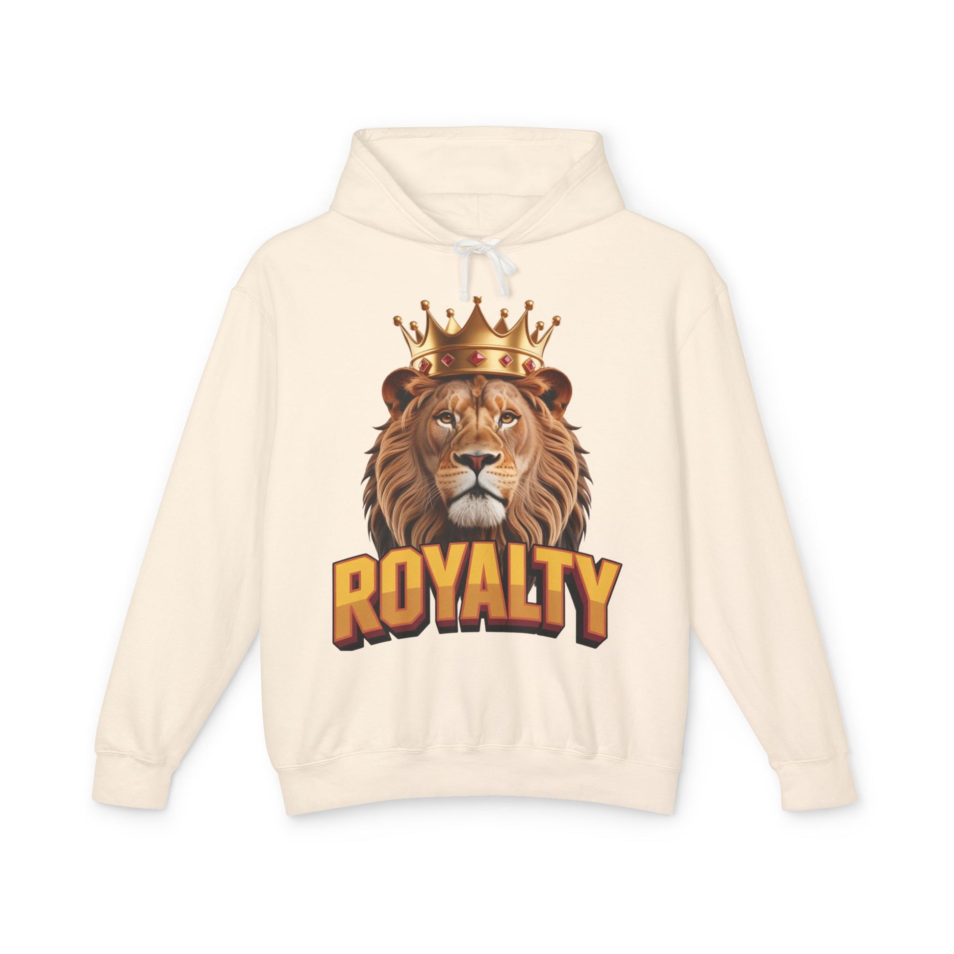 Royalty Lion Hooded Sweatshirt, Unisex Lightweight Pullover, King of the Jungle Sweatshirt, Animal Lover Gift, Cool Casual Wear