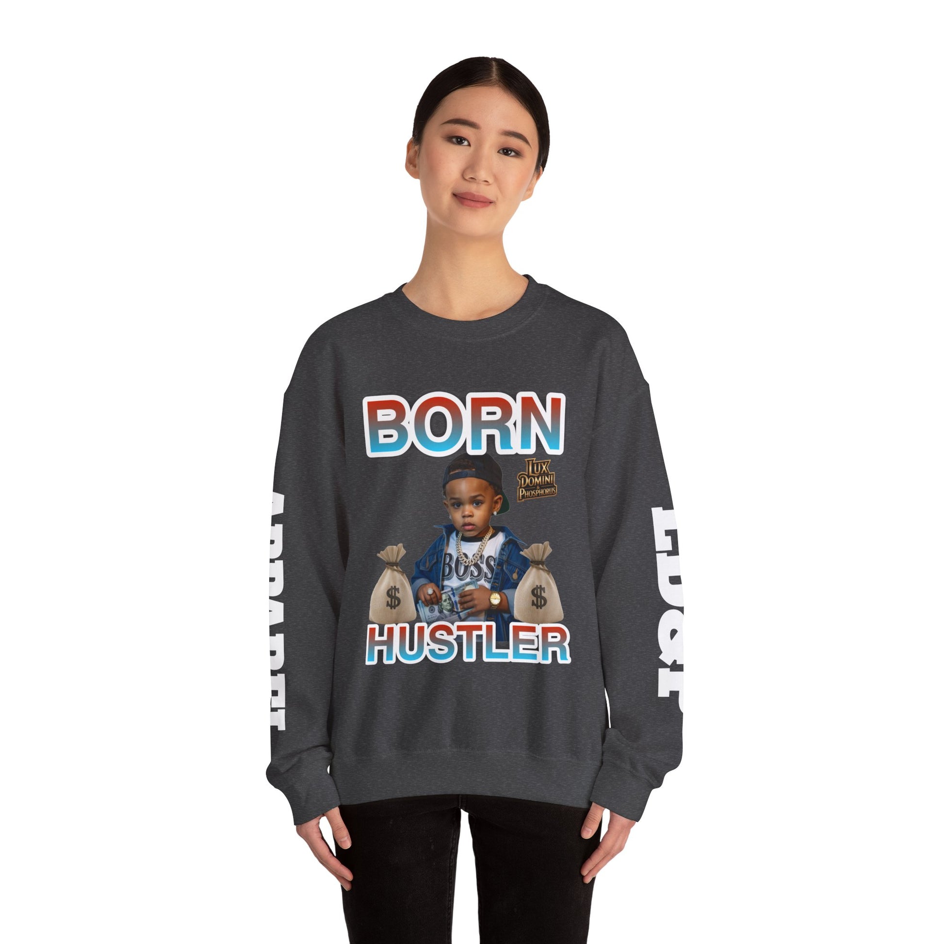 Crewneck Sweatshirt - Born Hustler LD&P Apparel