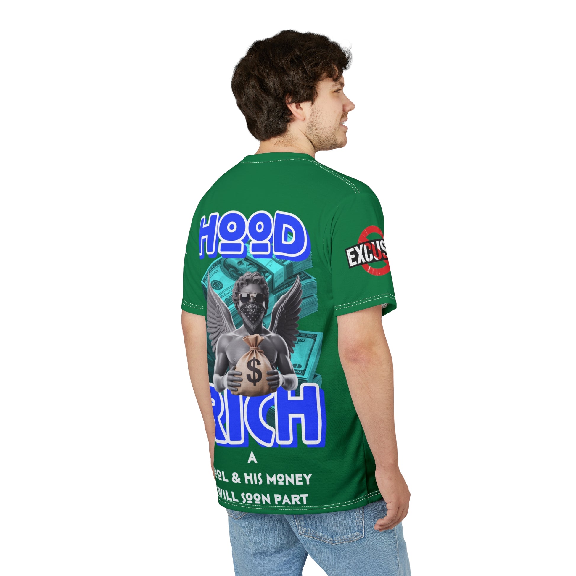 Hood Rich Graphic Tee LD&P APPAREL Green