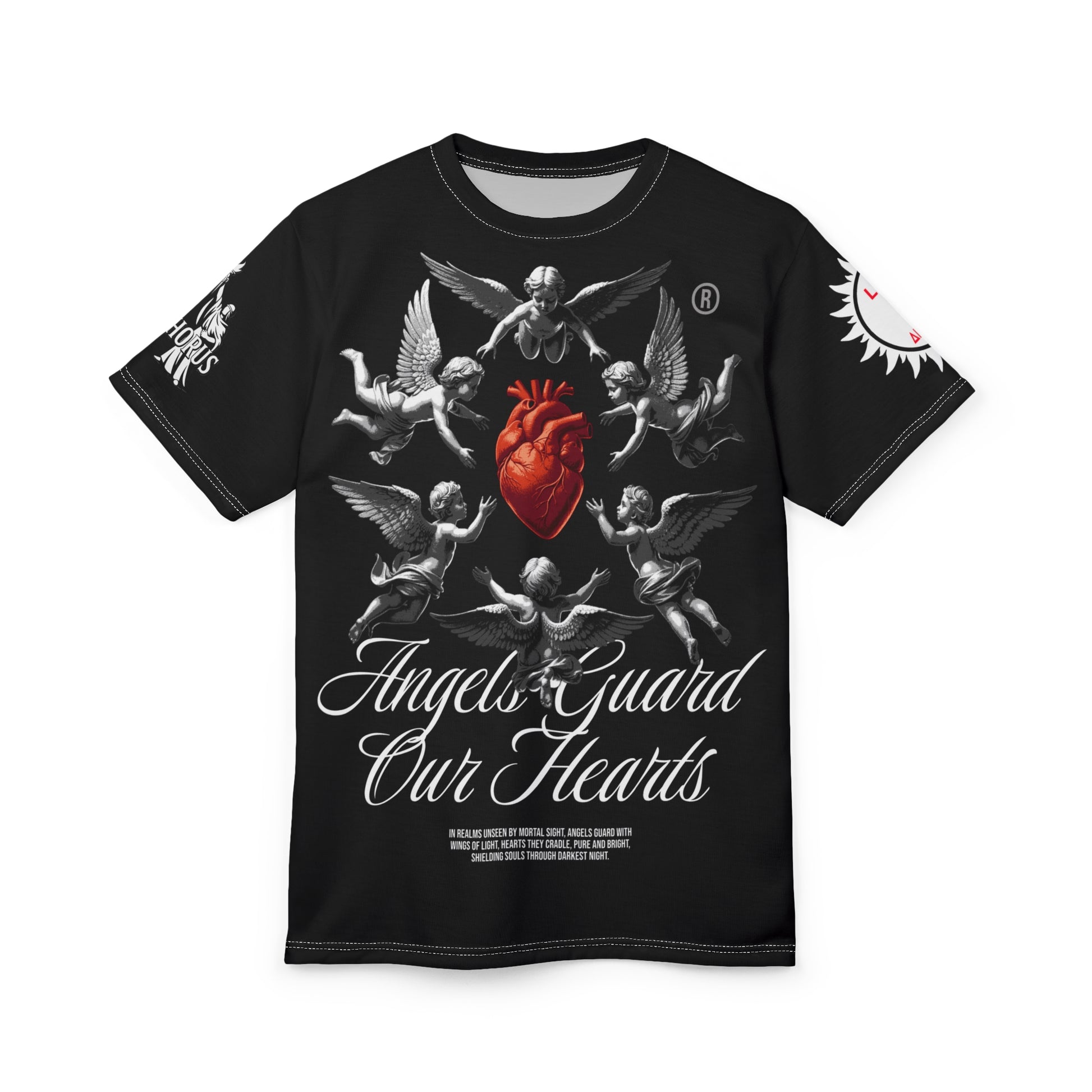 Angels Guard Our Hearts Tee LD&P APPAREL BLACK