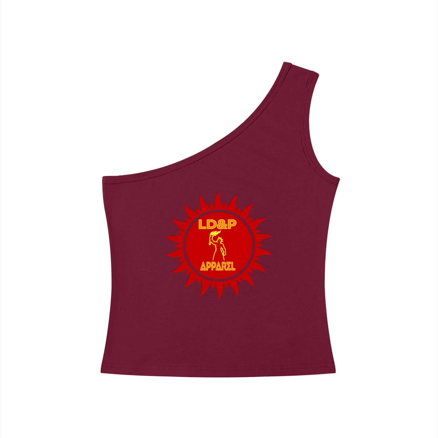 Women's One-Shoulder Crop T-Shirt LD&P APPAREL