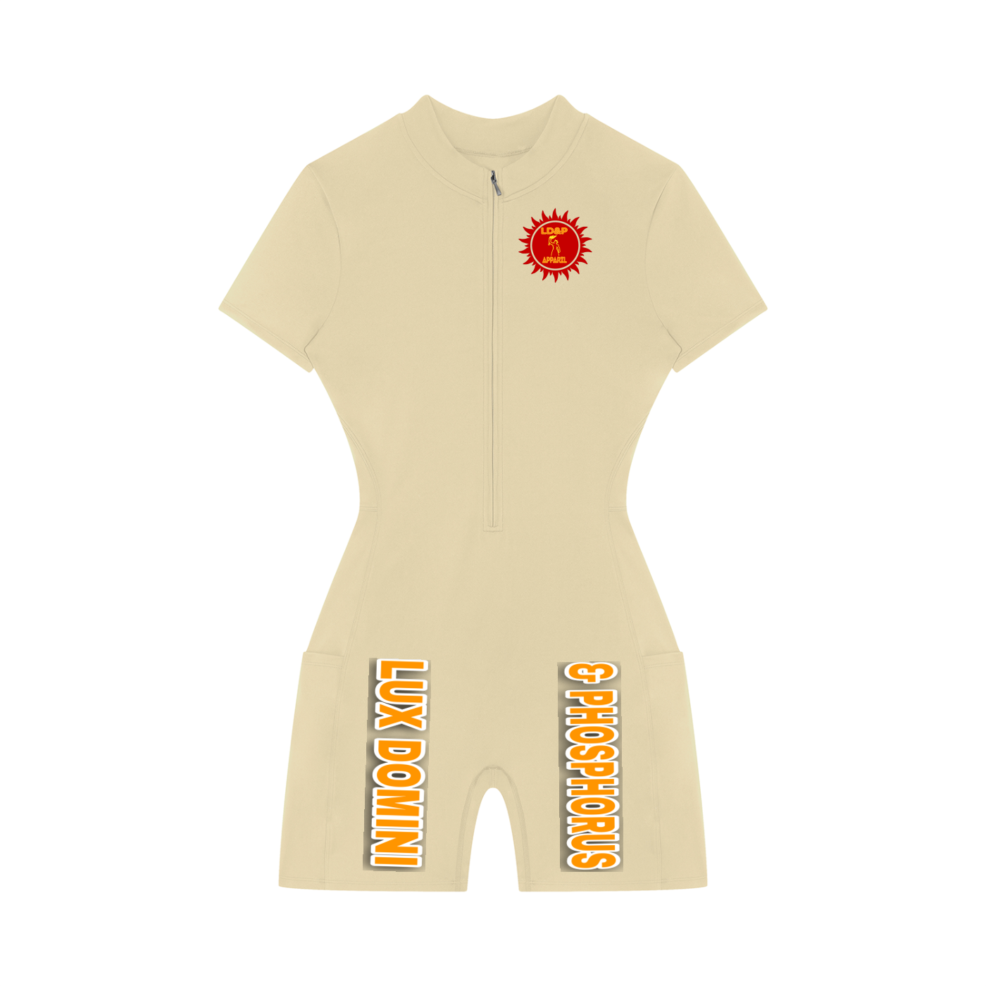 Women's Quarter-Zip Short Sleeve Romper