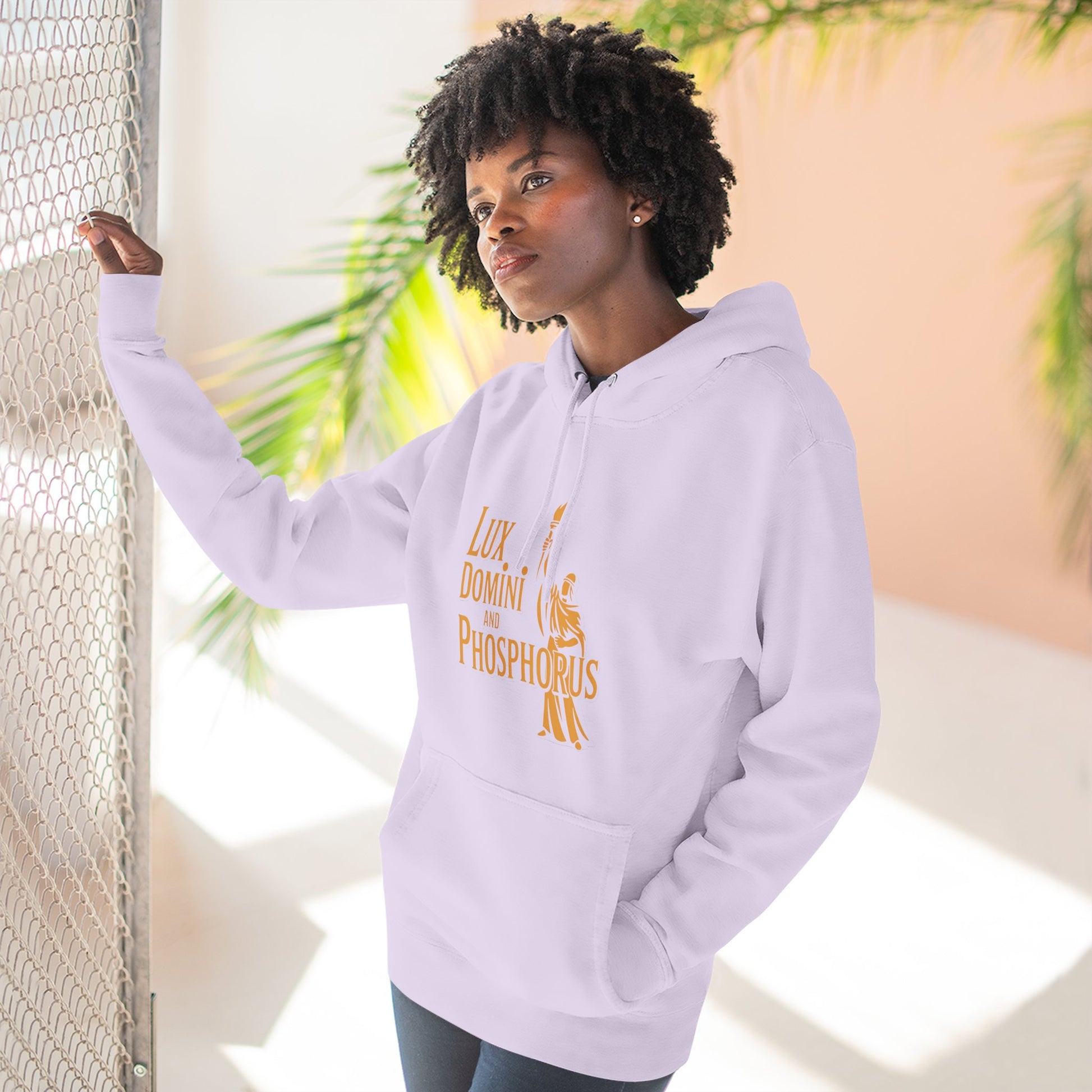 Fleece Hoodie Lux Domini and Phosphorus Apparel Design