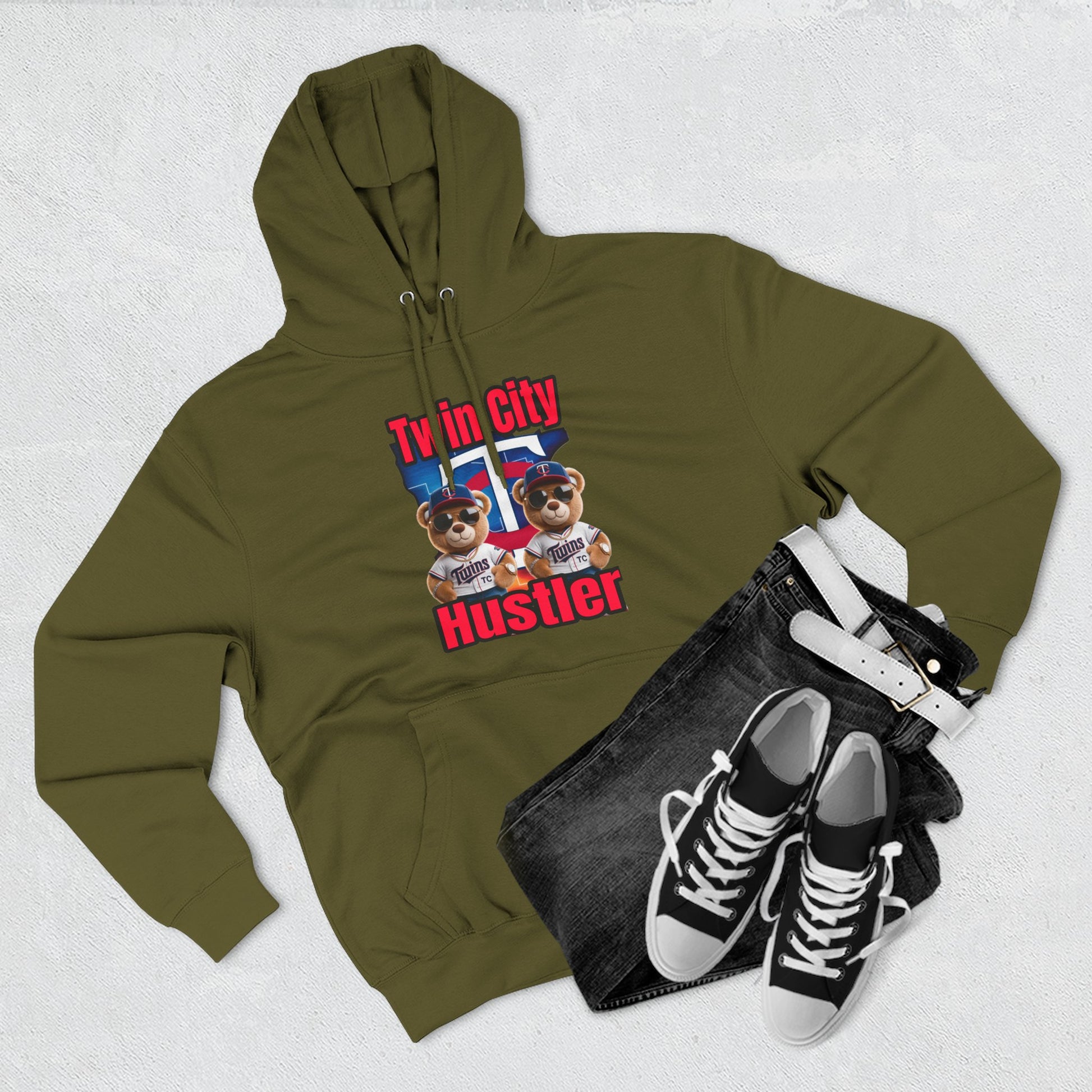 Fleece Hoodie Twin City HUSTLER Design