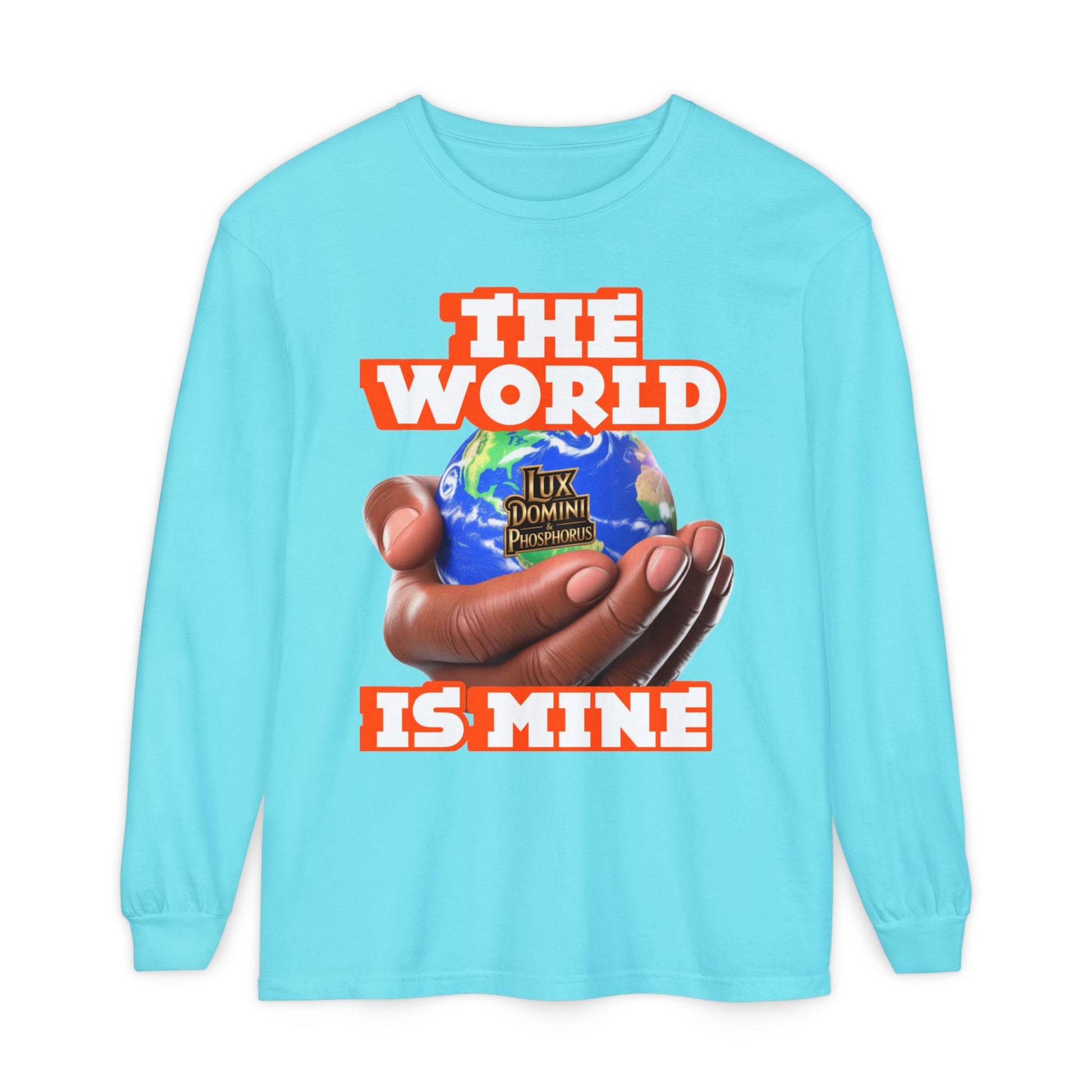 Garment-dyed Long Sleeve T-Shirt - The World Is Mine