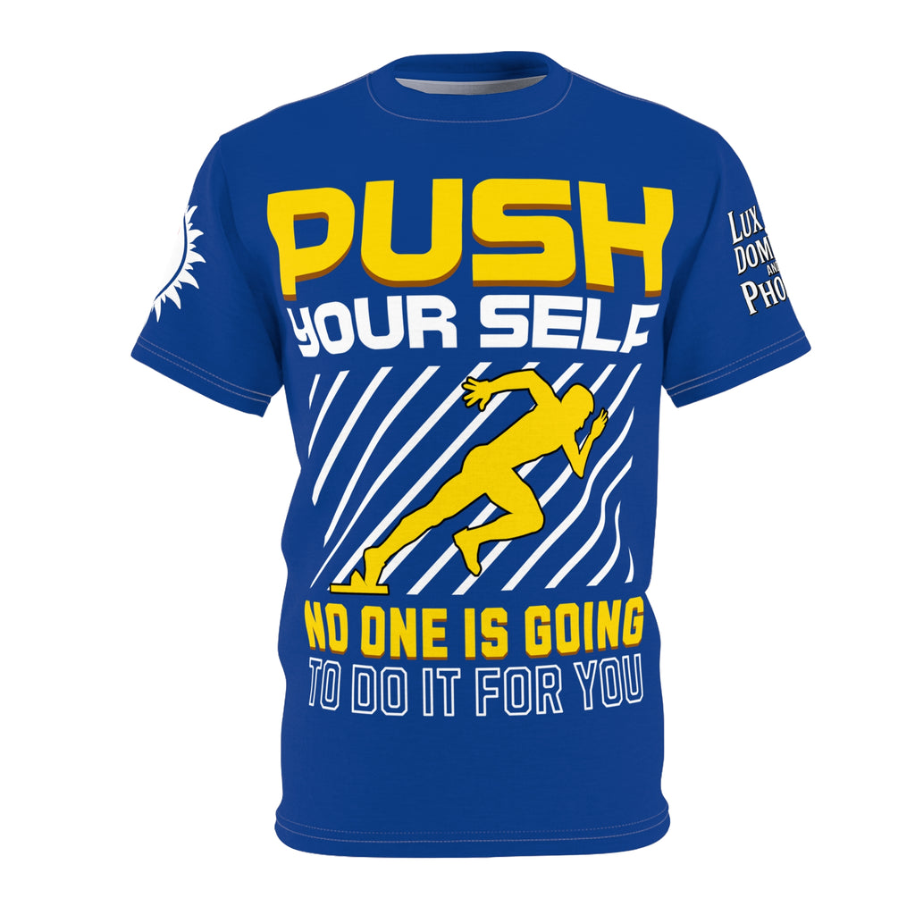 Push Yourself Graphic Tee LD&P APPAREL DESIGN Blue