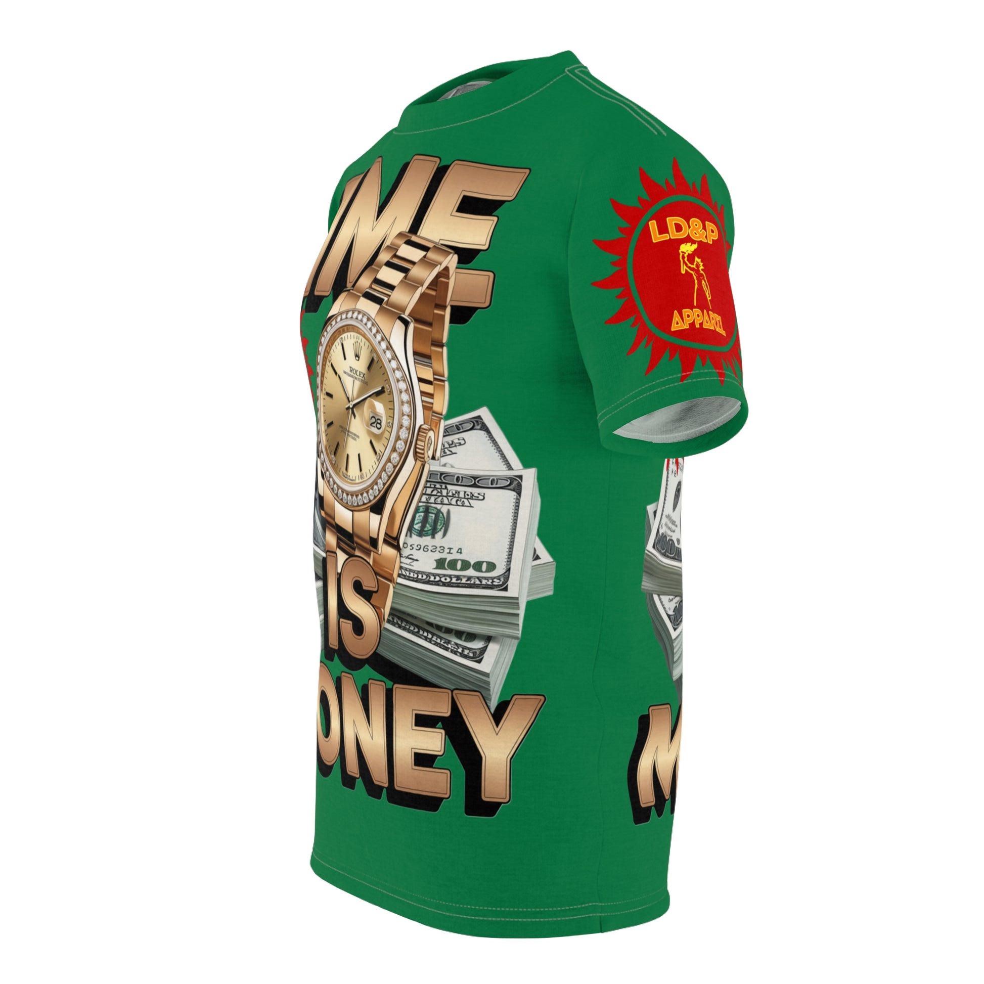 Time Is Money Unisex Tee - LD&P Apparel Design green
