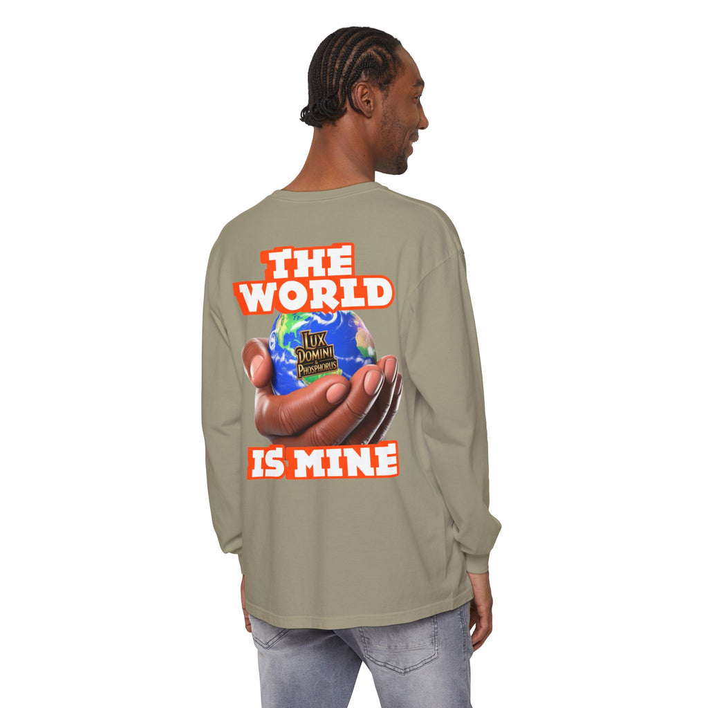 Garment-dyed Long Sleeve T-Shirt - The World Is Mine