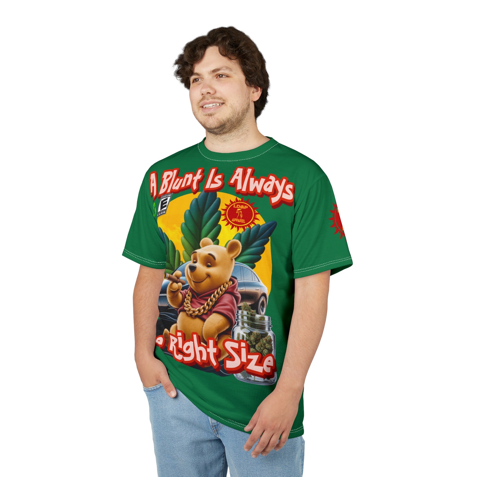 Cannabis Graphic Tee — "A Blunt Is Always The Right Size" LD&P APPAREL Green