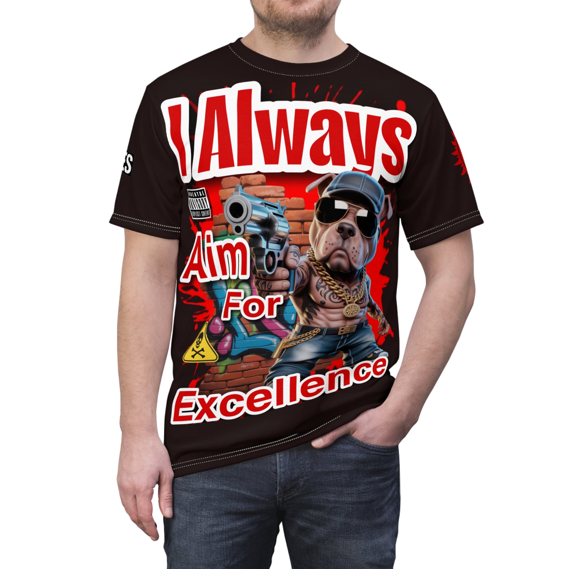 I Always Aim For Excellence LD&P APPAREL GRAPHIC Tee Black