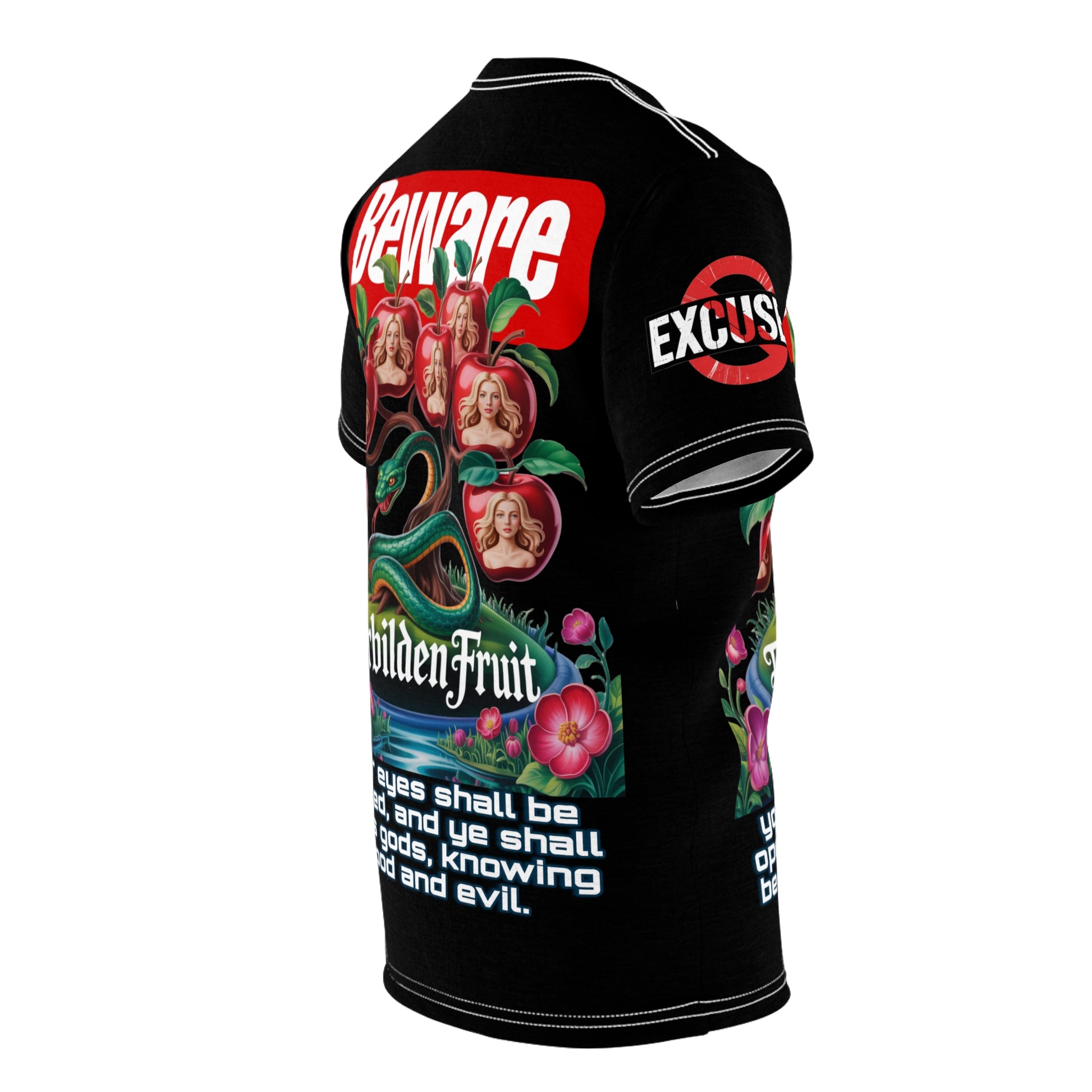 Beware Forbidden Fruit Graphic Tee LD&P APPAREL Black