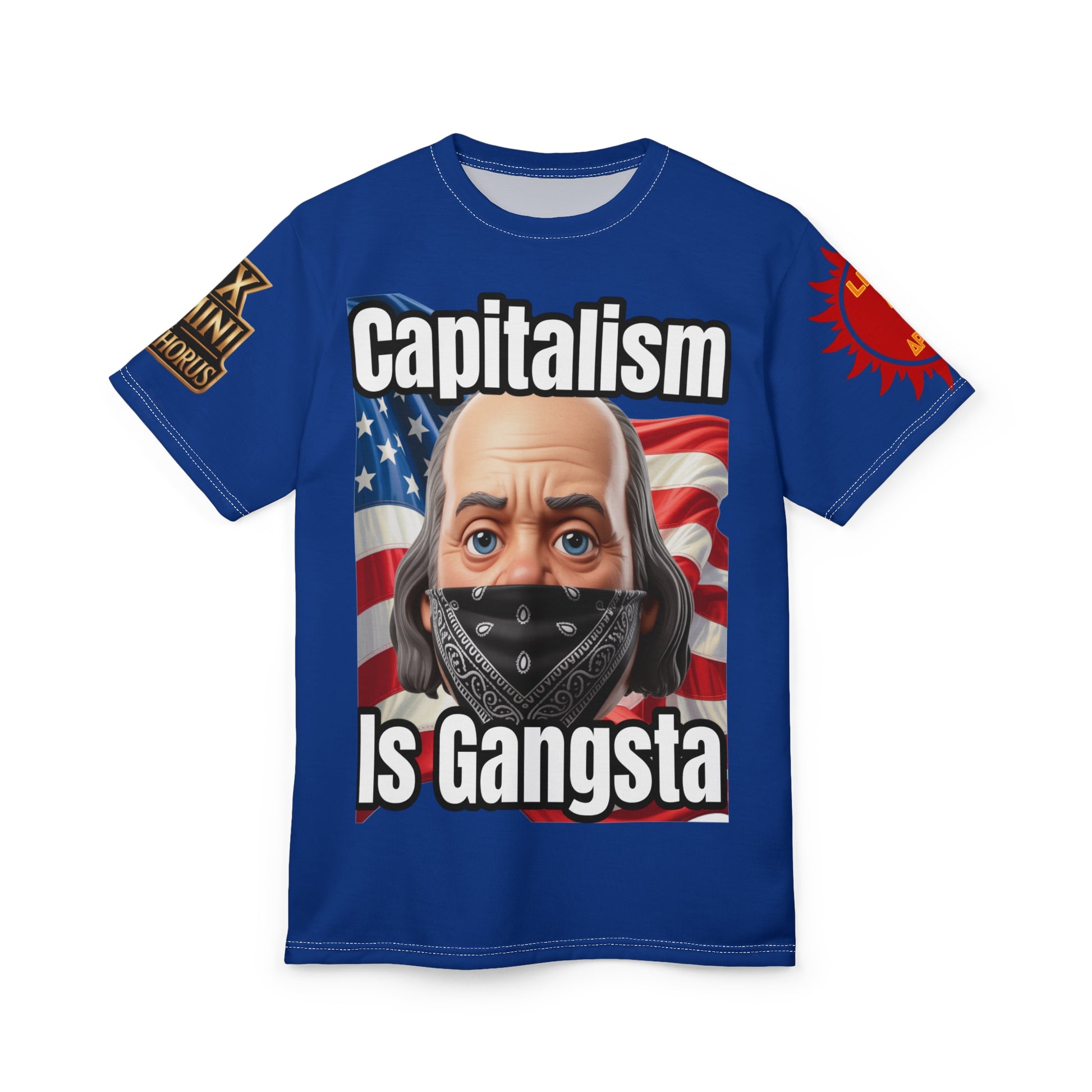 Capitalism Unisex Cut & Sew Tee blue