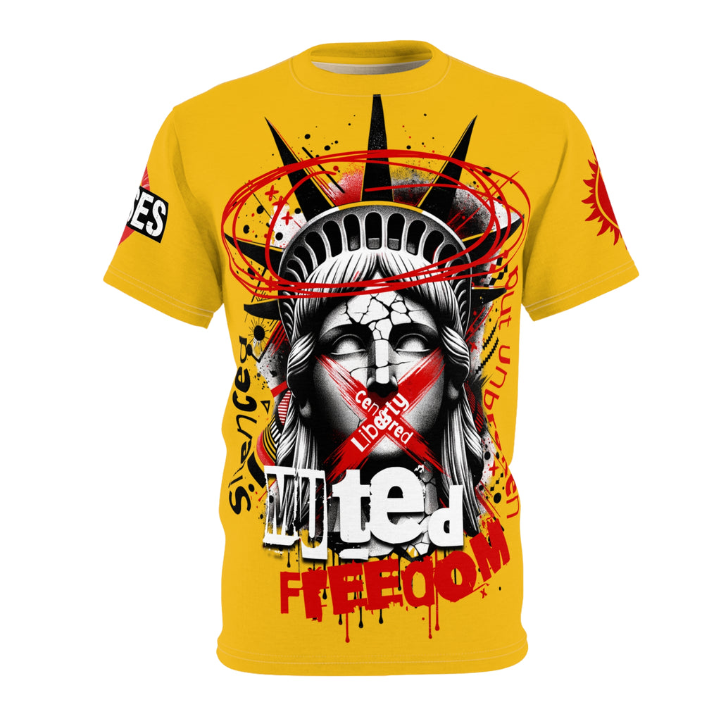 Muted Freedom LD&P APPAREL DESIGN Graphic Tee Shirt Yellow