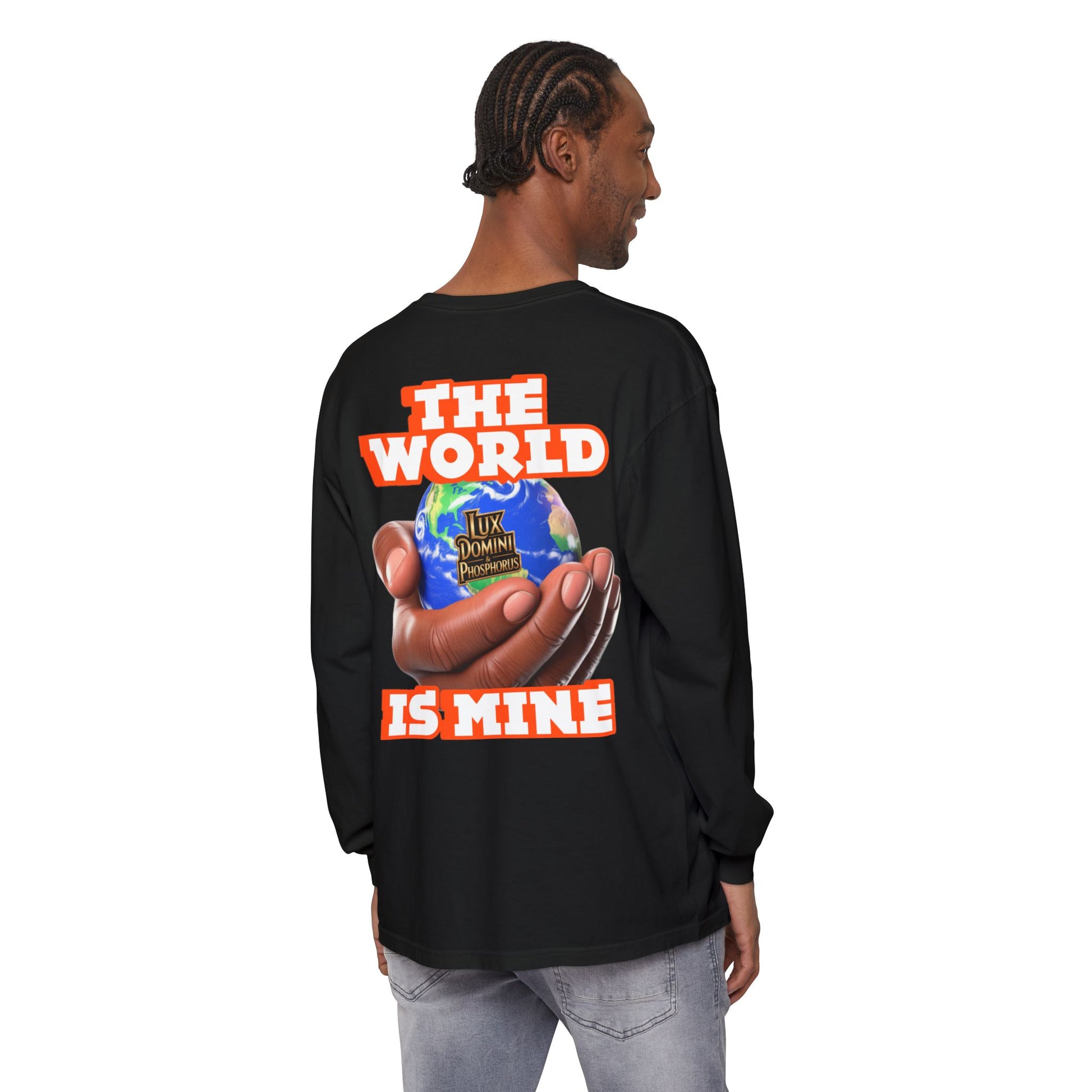 Garment-dyed Long Sleeve T-Shirt - The World Is Mine