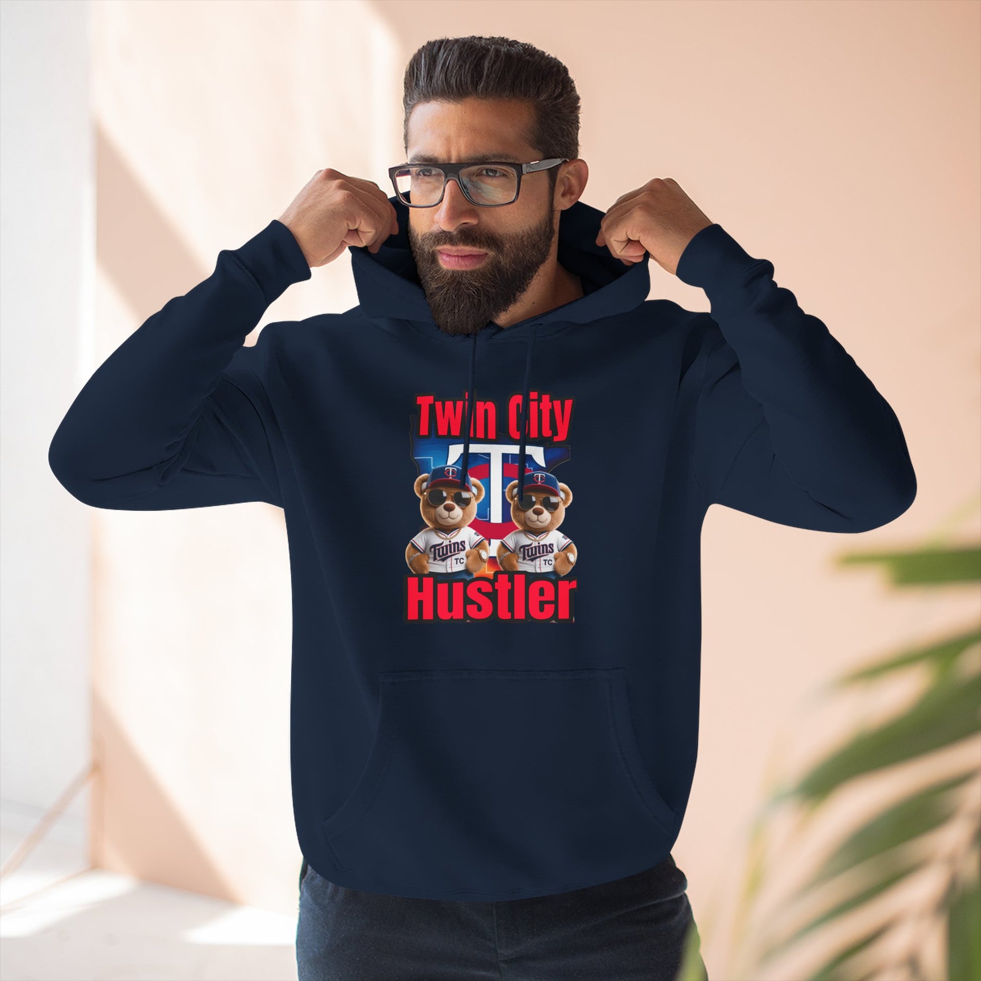 Fleece Hoodie Twin City HUSTLER Design