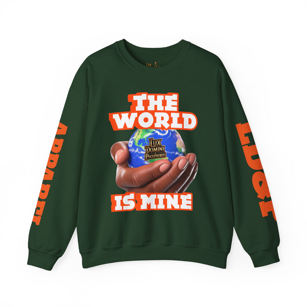 Graphic Sweatshirt - The World Is Mine Lux Domini and Phosphoros Apparel
