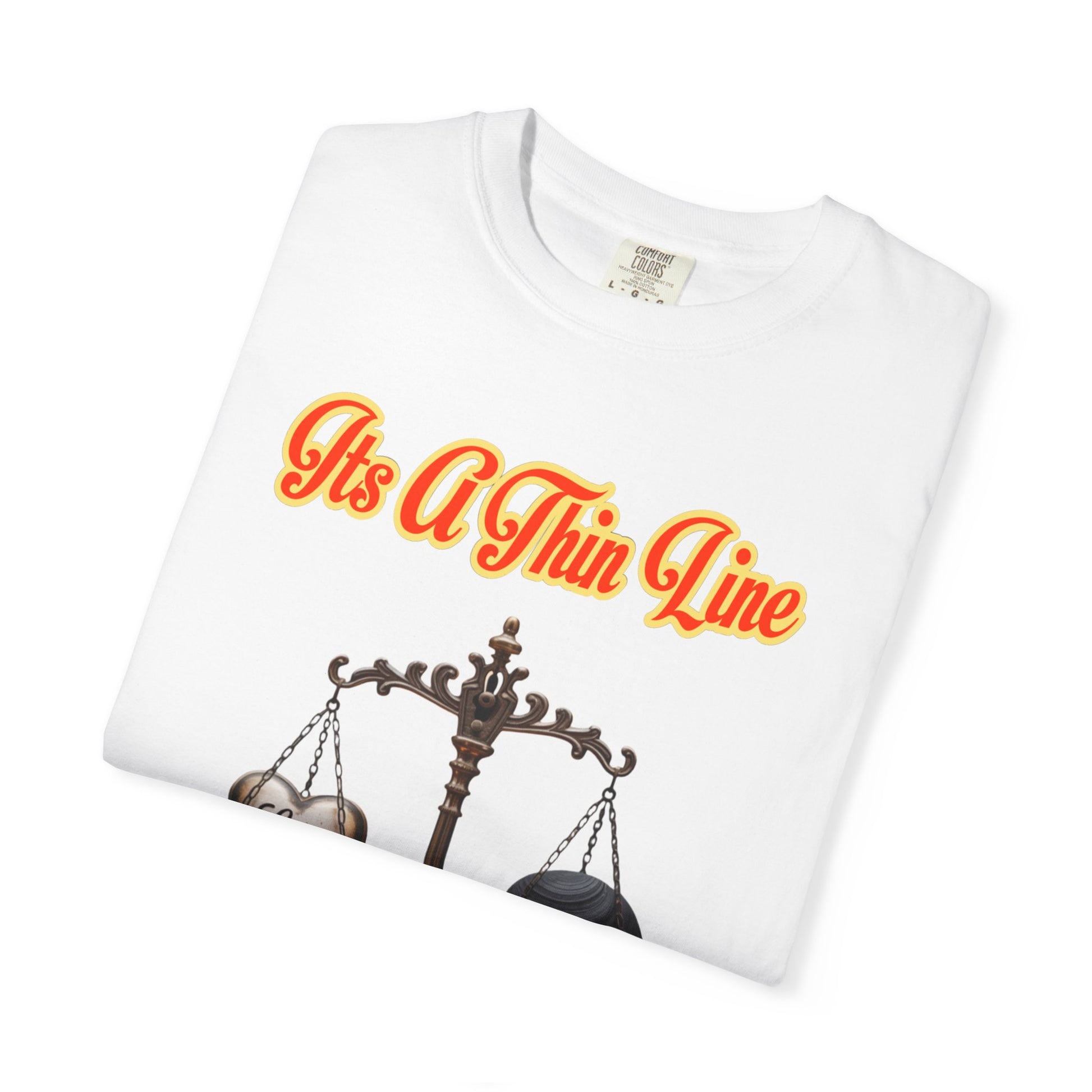 Garment-Dyed T-shirt Thin Line Love Hate LD&amp;P APPAREL Design