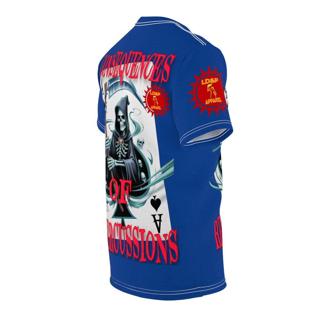 Consequences of Repercussions Graphic Shirt LD&P APPAREL Blue