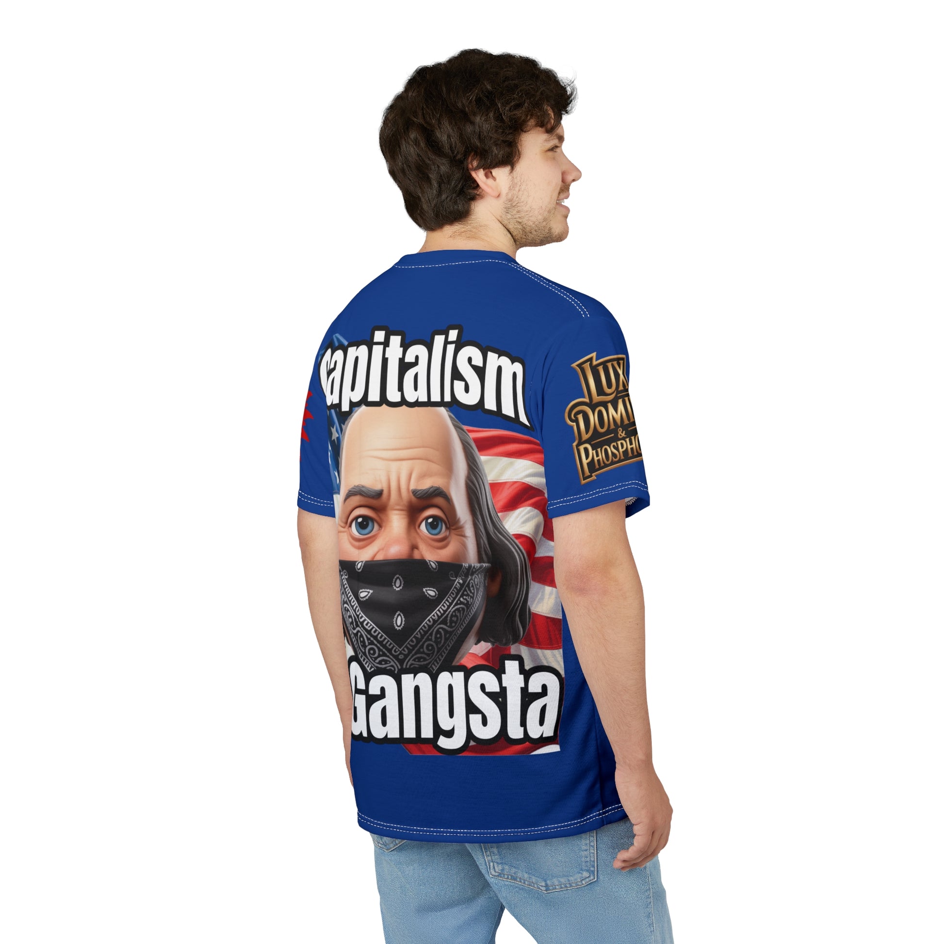 Capitalism Unisex Cut & Sew Tee blue