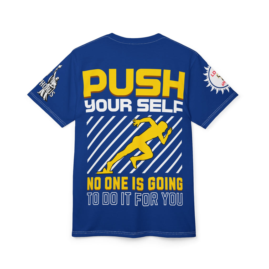 Push Yourself Graphic Tee LD&P APPAREL DESIGN Blue