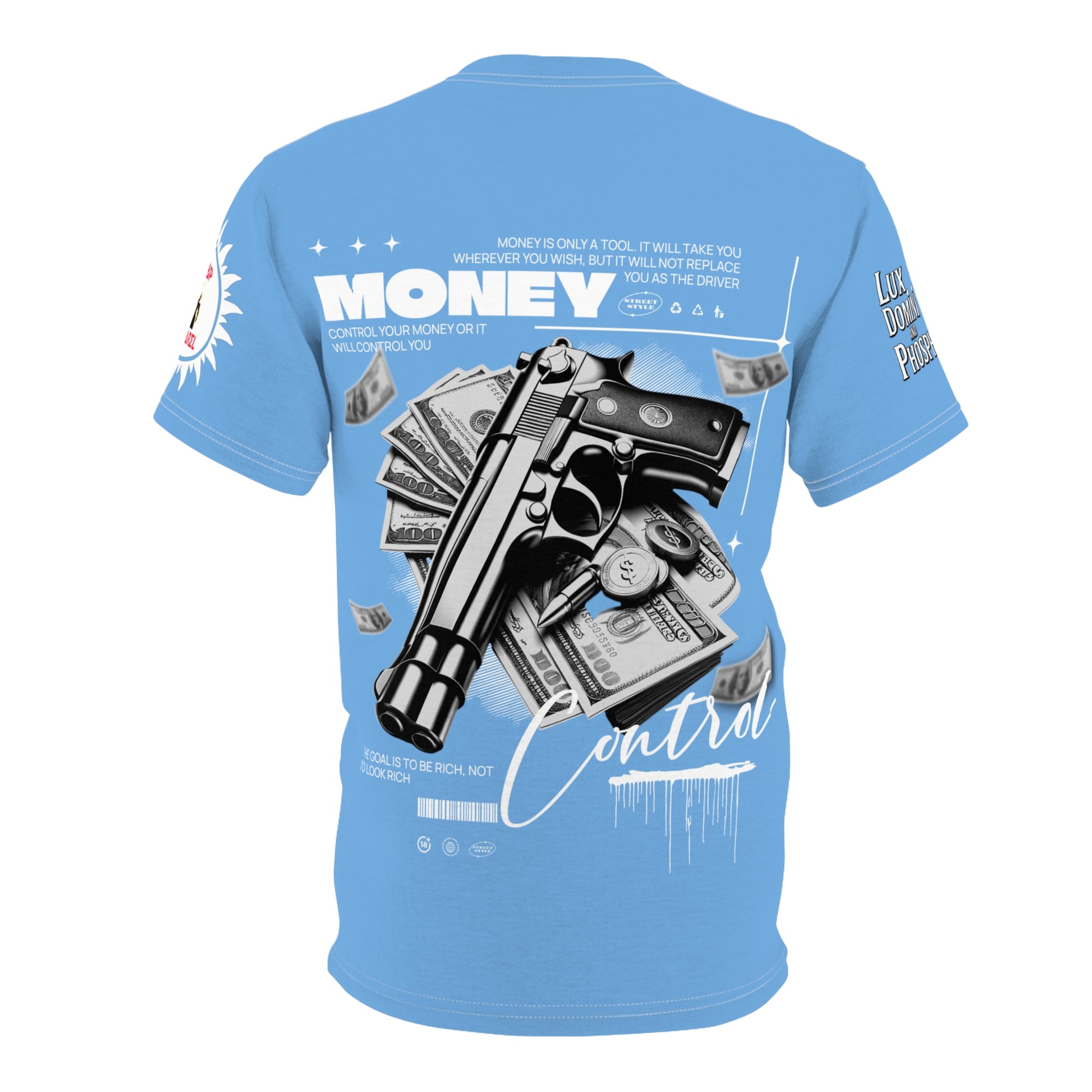 Money Control Graphic Tee LD&P APPAREL LIGHT BLUE