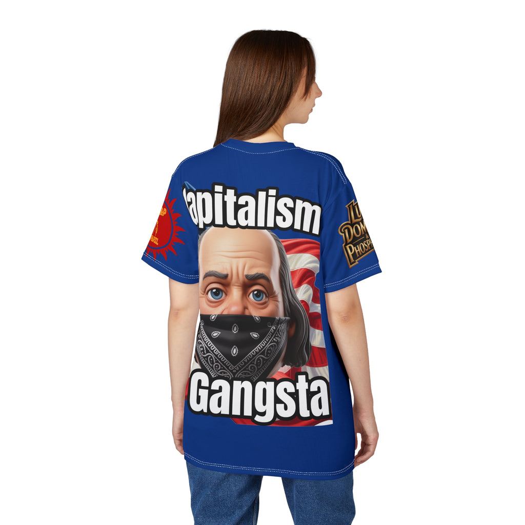 Capitalism Unisex Cut & Sew Tee blue