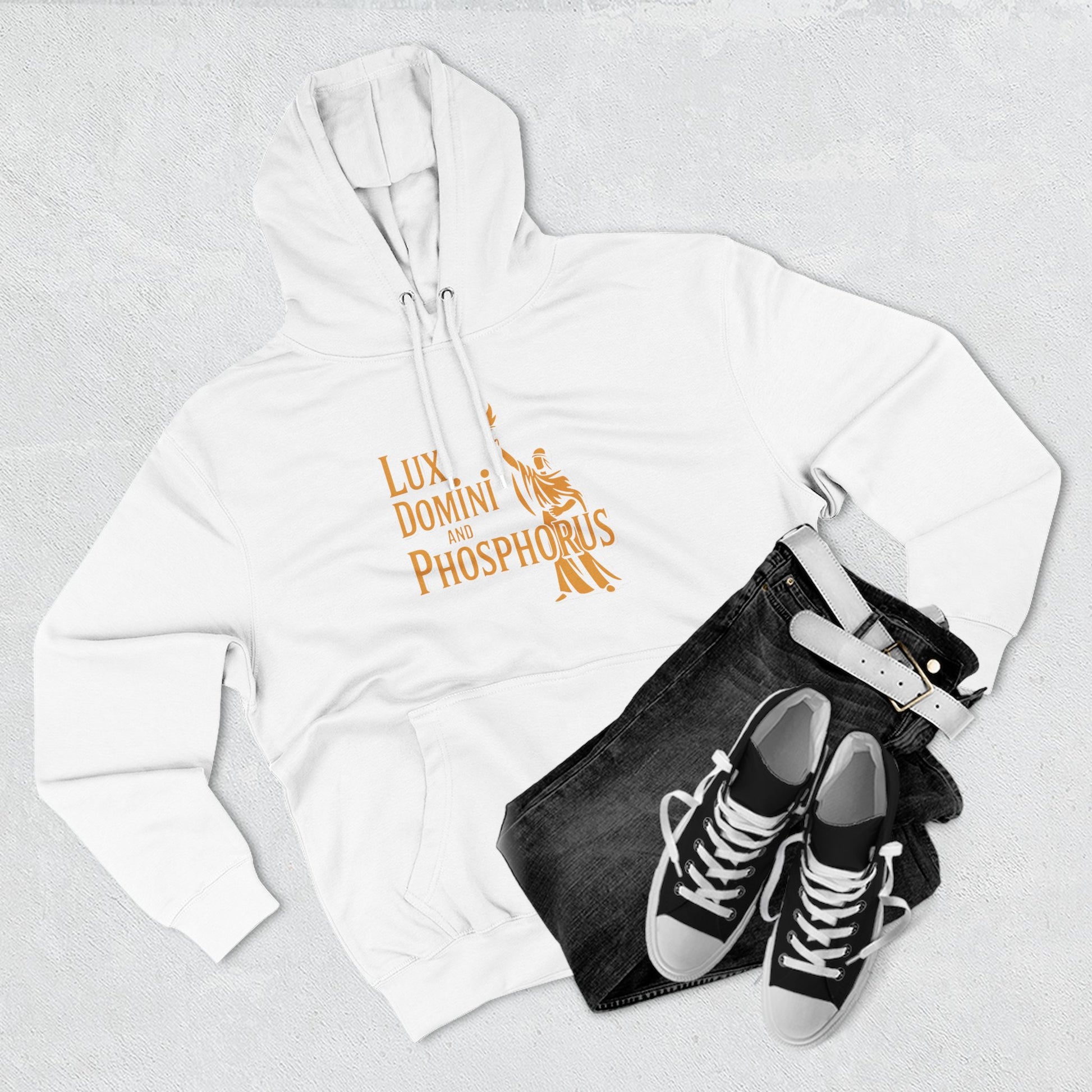 Fleece Hoodie Lux Domini and Phosphorus Apparel Design