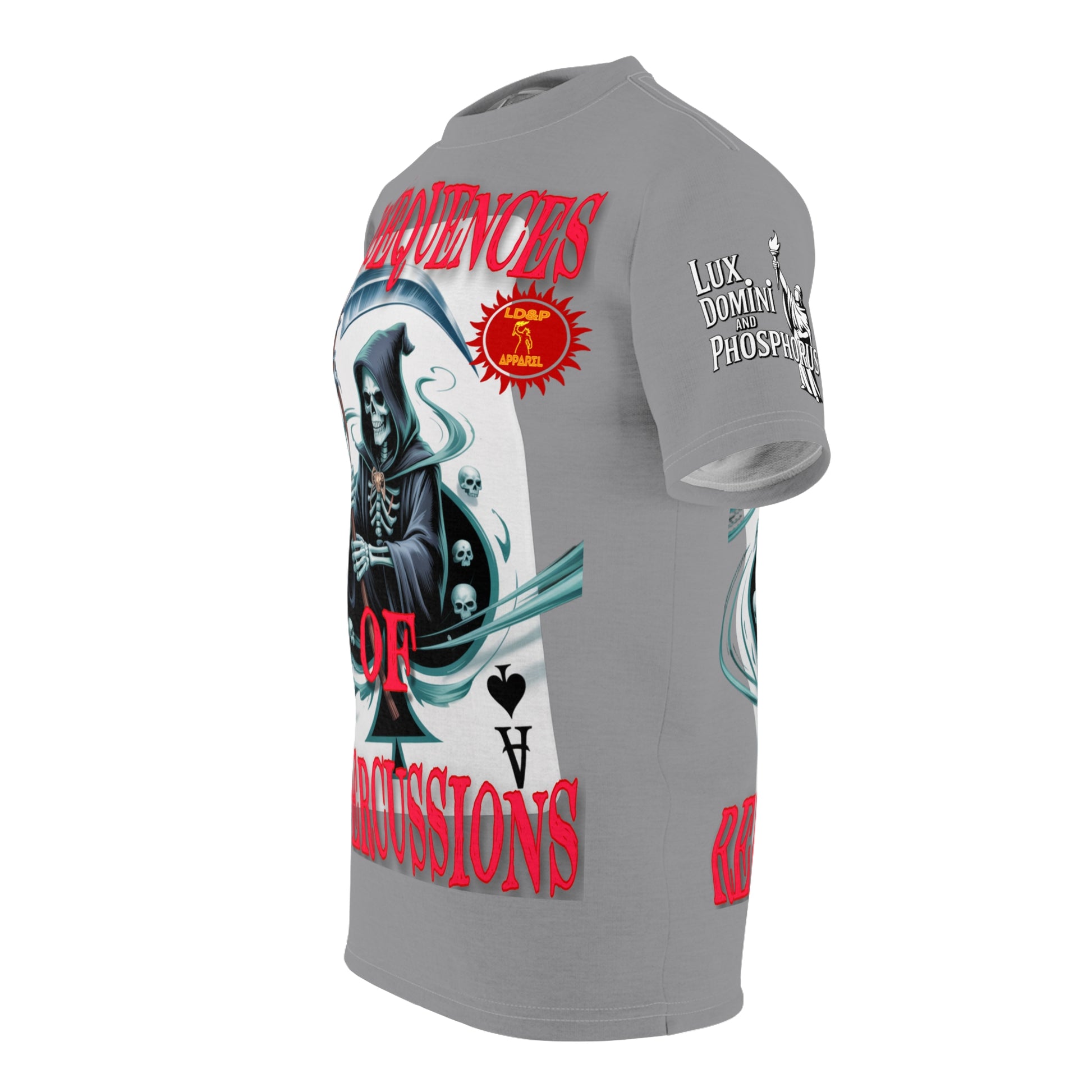 Consequences of Repercussions Graphic Shirt LD&P APPAREL Grey