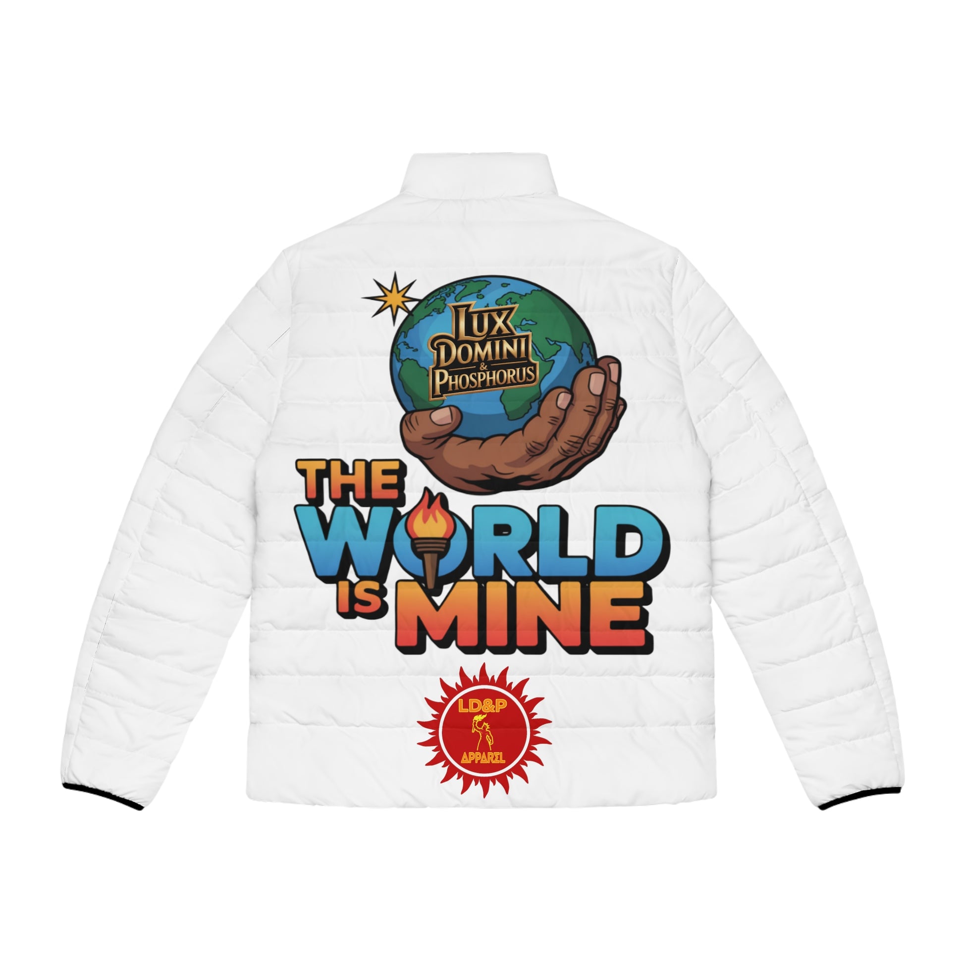 White Puffer Jacket - The World Is Mine LD&P Apparel Design