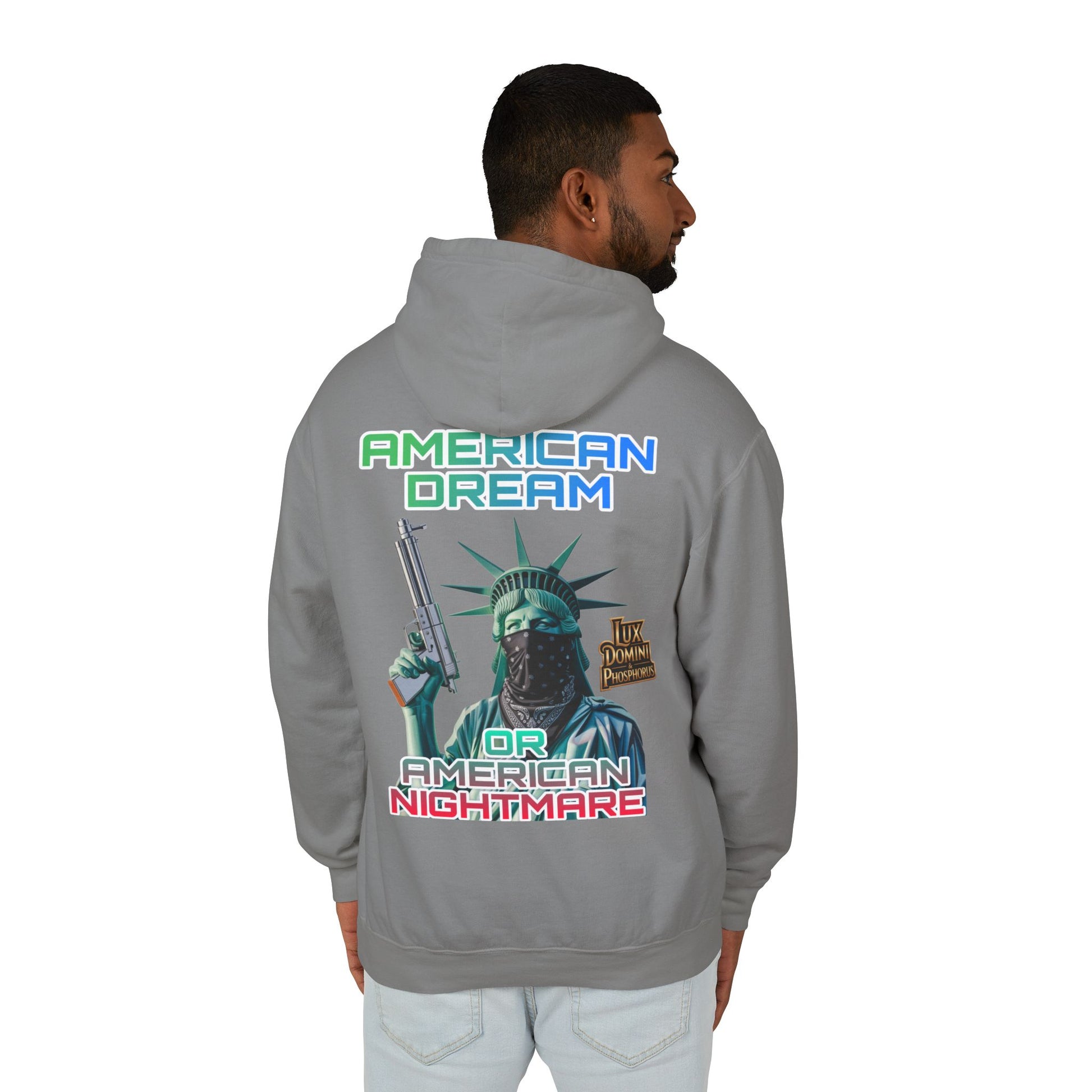 Lightweight Hooded Sweatshirt - American Dream or Nightmare Design