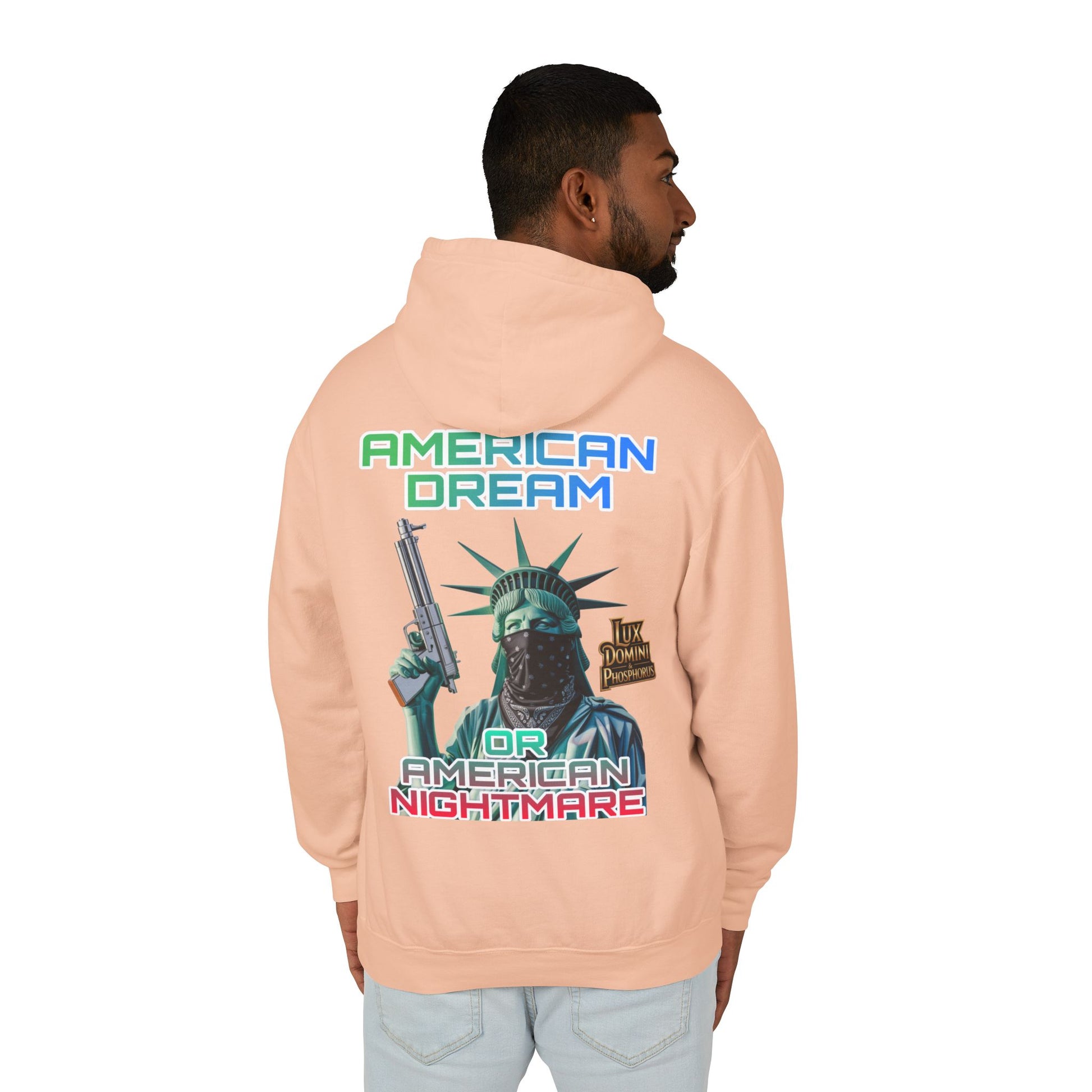 Lightweight Hooded Sweatshirt - American Dream or Nightmare Design