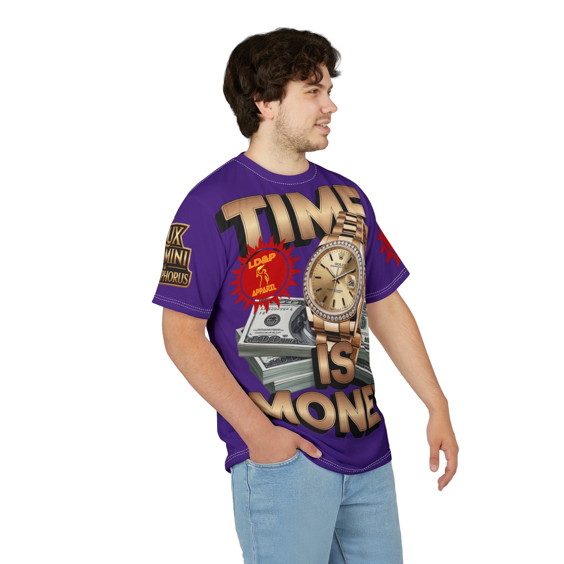 Time Is Money Unisex Tee - LD&P Apparel Design purple