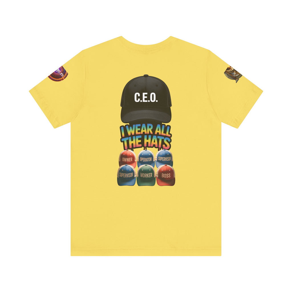 Entrepreneur Hat Unisex Tee - I Wear All The Hats Design