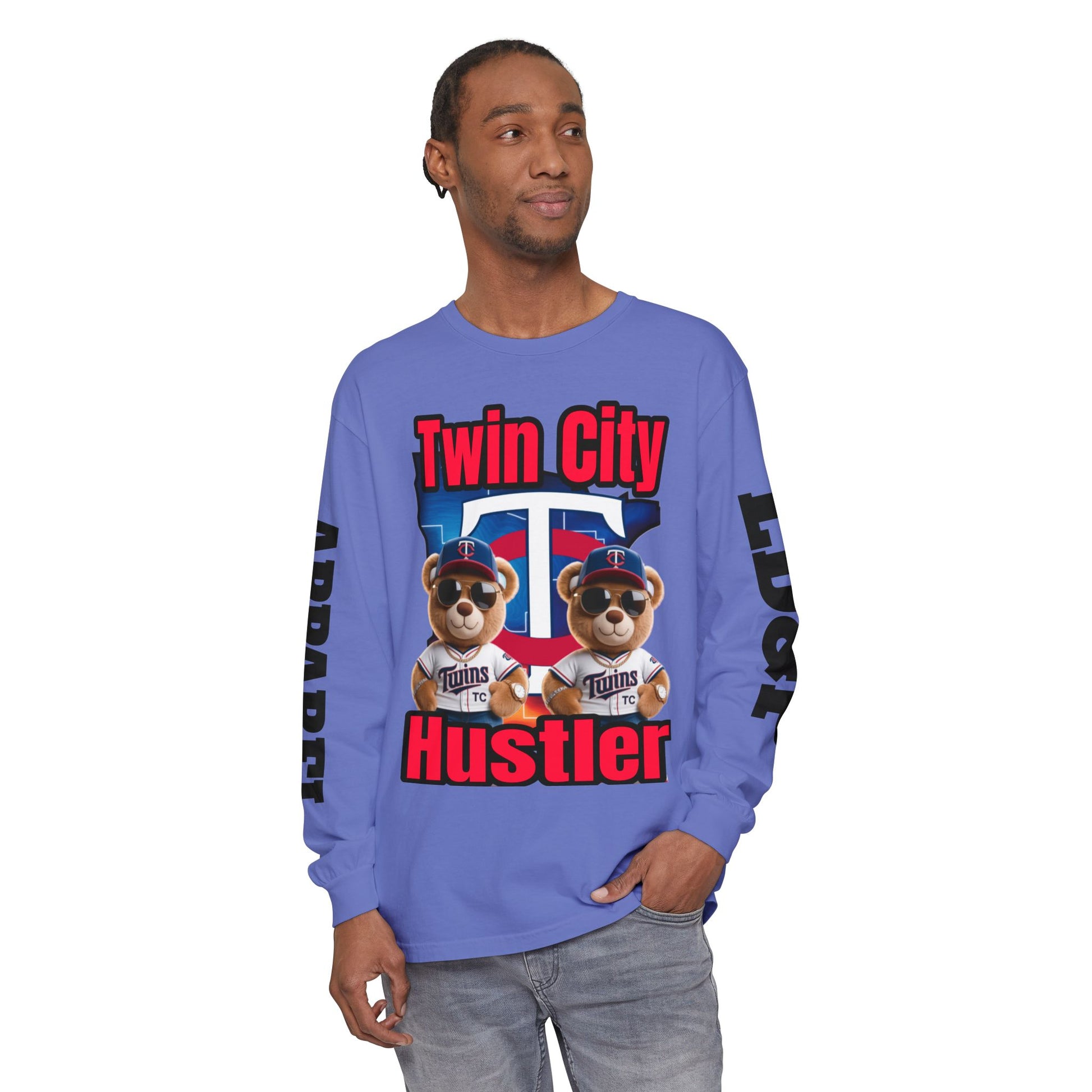 Twin City HUSTLER Long Sleeve T-Shirt - Bad Temper Design