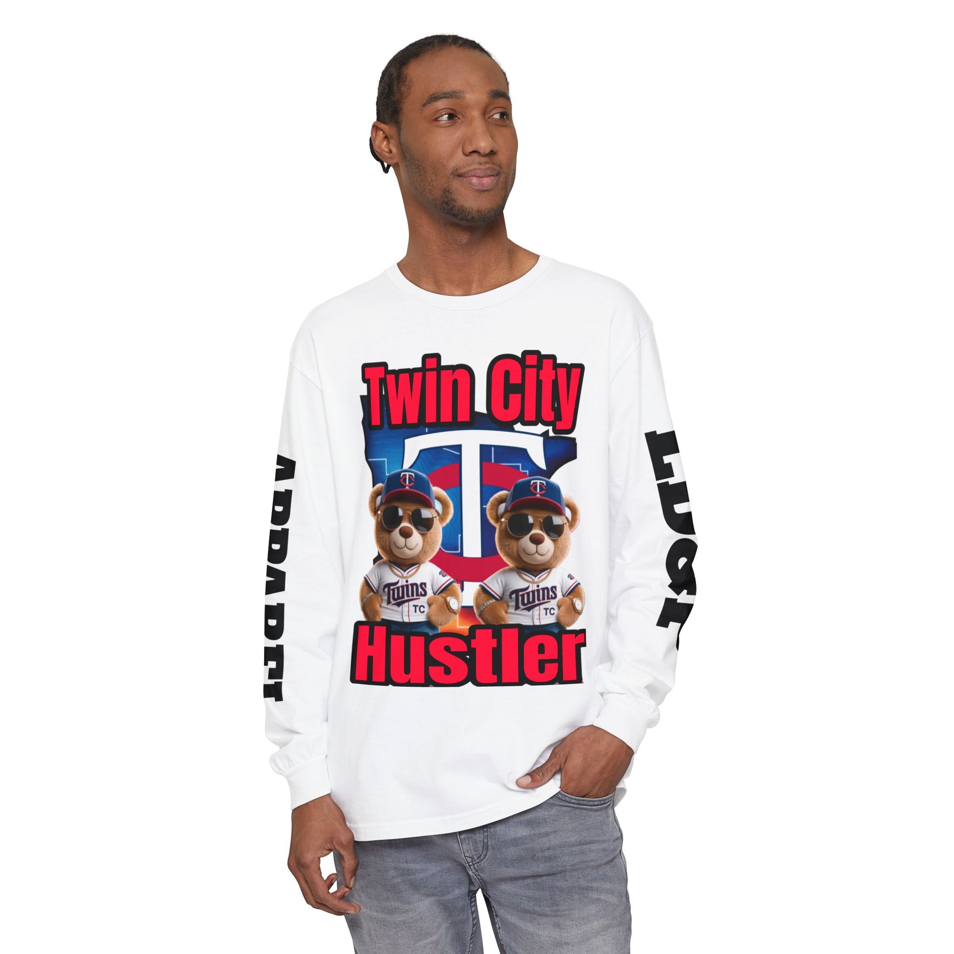 Twin City HUSTLER Long Sleeve T-Shirt - LD&P Apparel Design #2