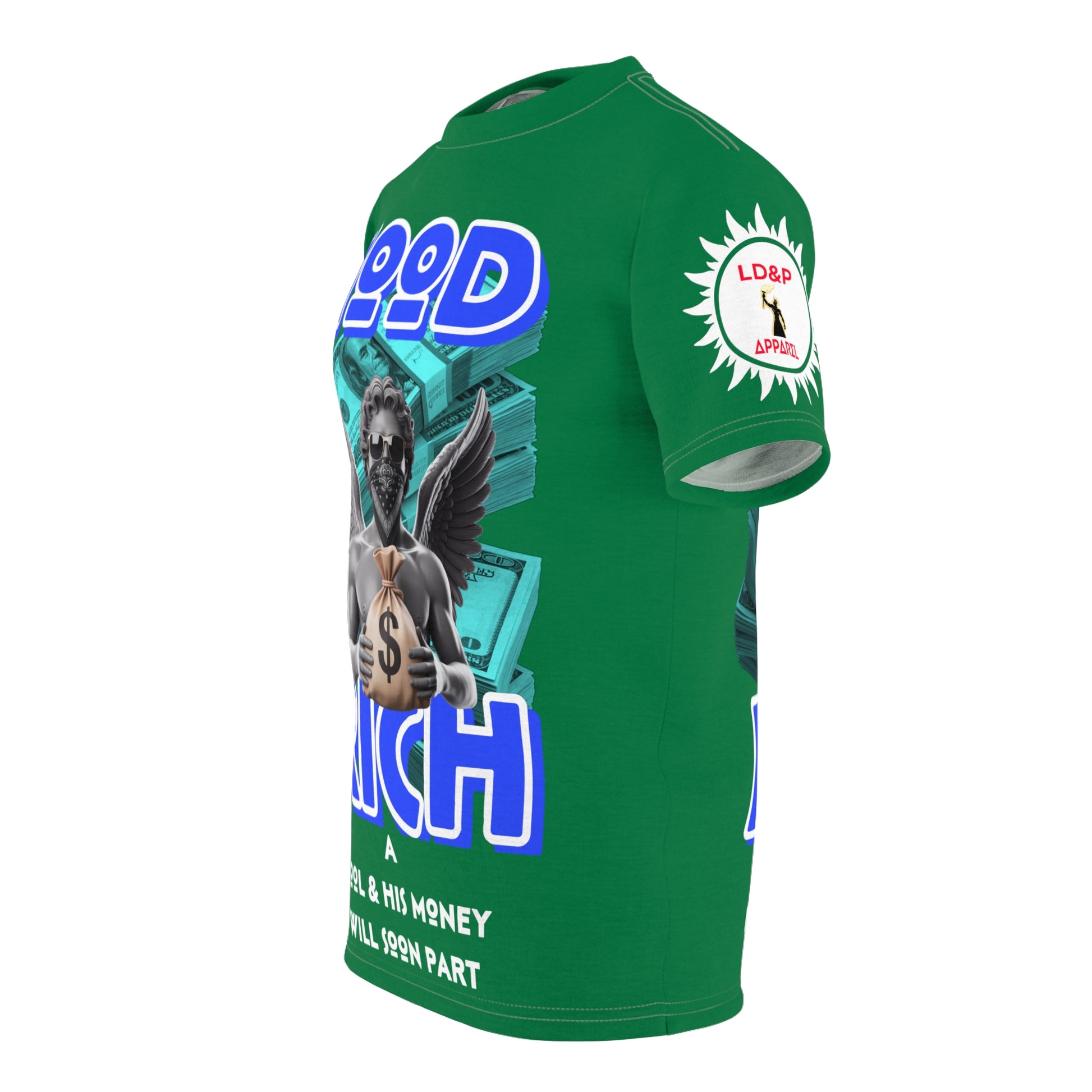 Hood Rich Graphic Tee LD&P APPAREL Green