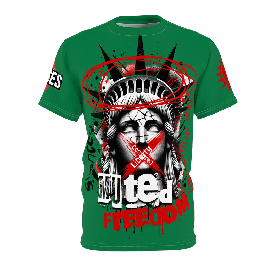 Muted Freedom LD&P APPAREL DESIGN Graphic Tee Shirt Green