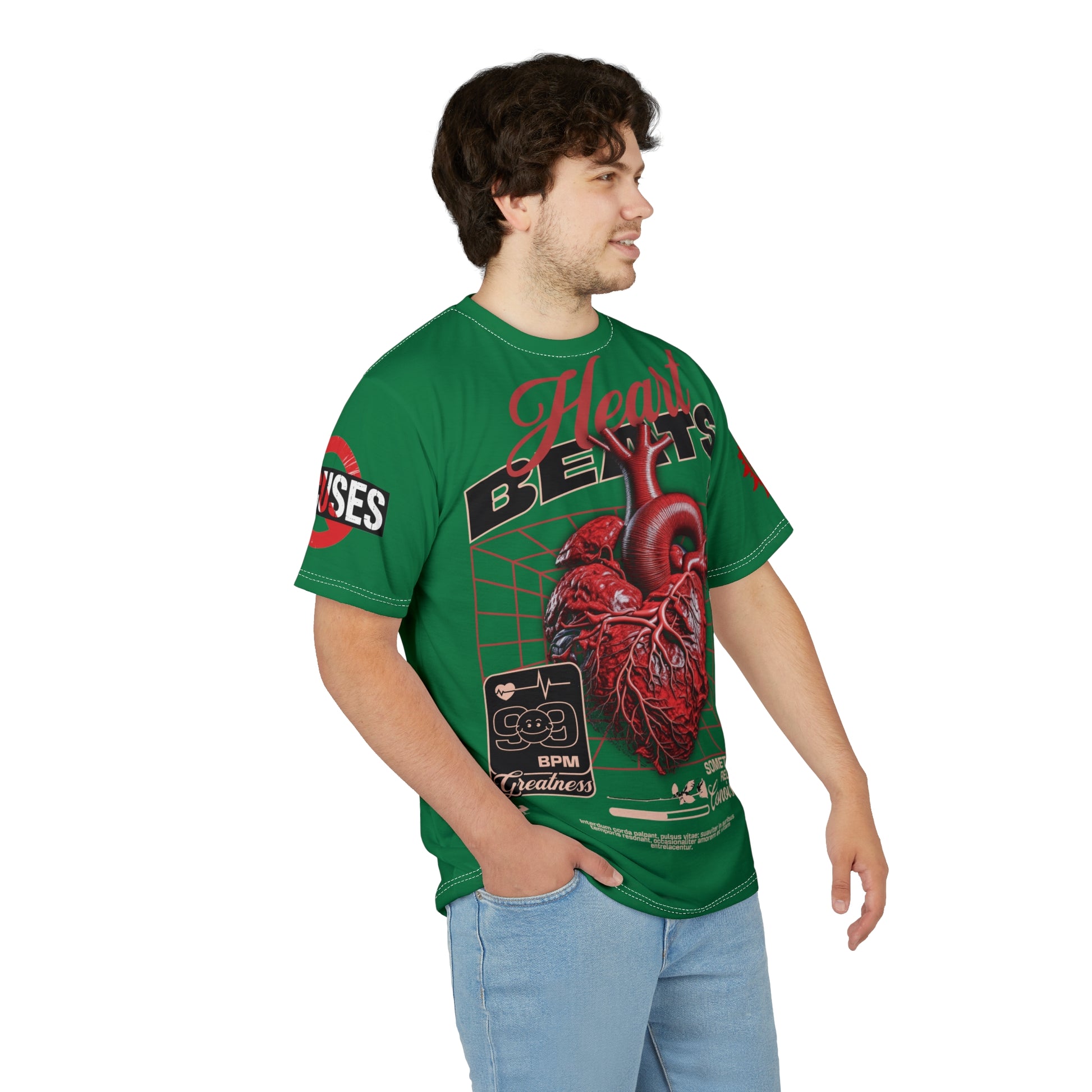 Heart Beats LD&P Apparel Design Graphic Green