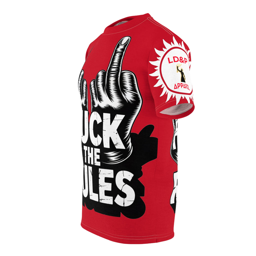 Red Fuck The Rules Unisex Cut & Sew Tee