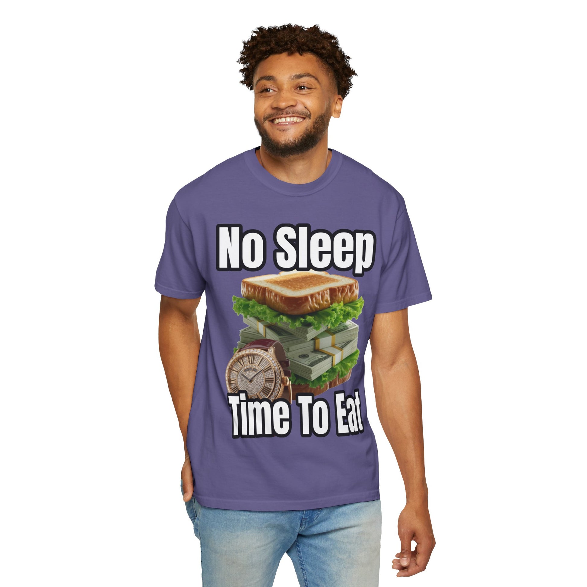Garment-Dyed T-shirt - No Sleep, Time to Eat
