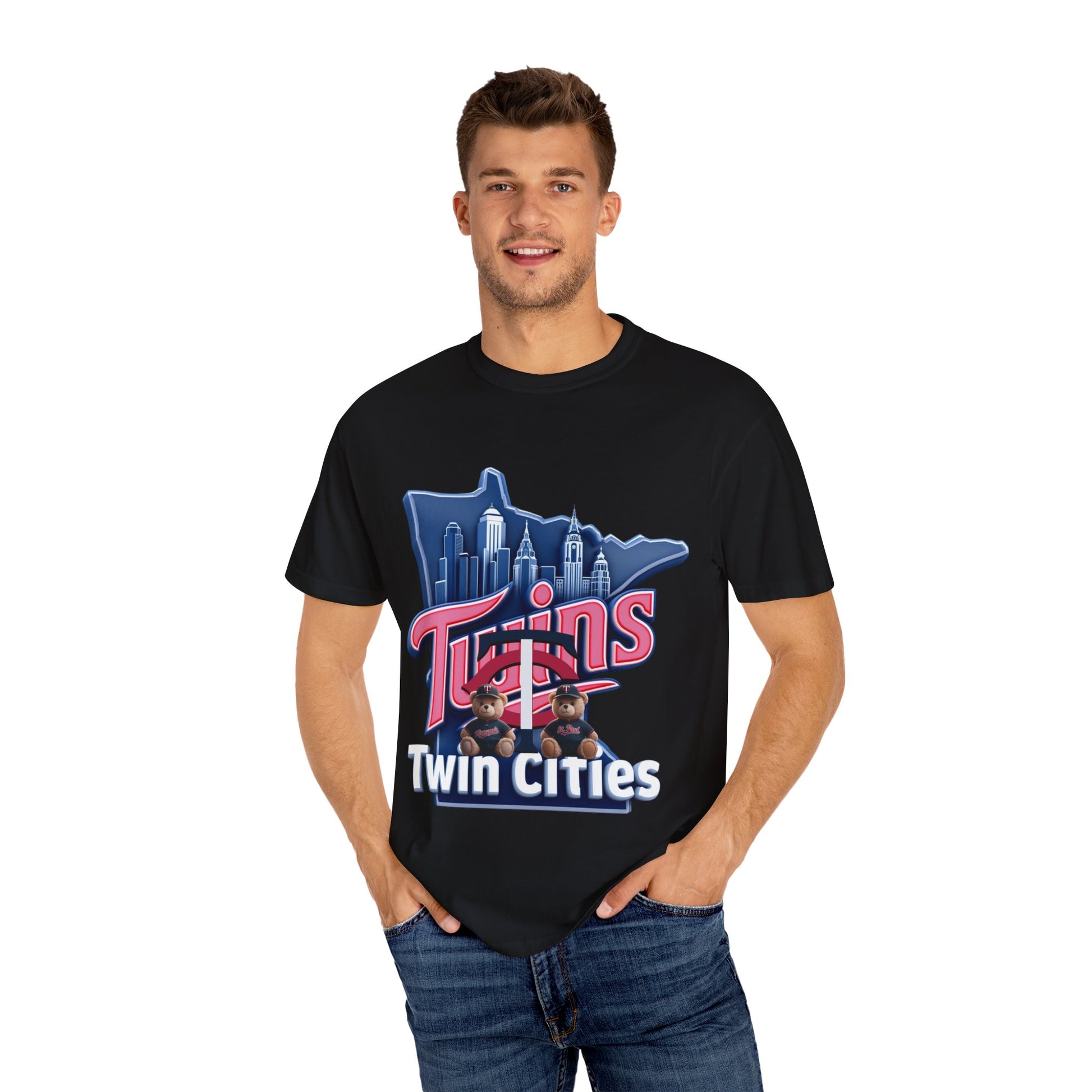 Twin City Unisex T-Shirt, Sporty Tee for Fans, Garment-Dyed Shirt, Perfect for Game Day, Show Your Team Spirit!