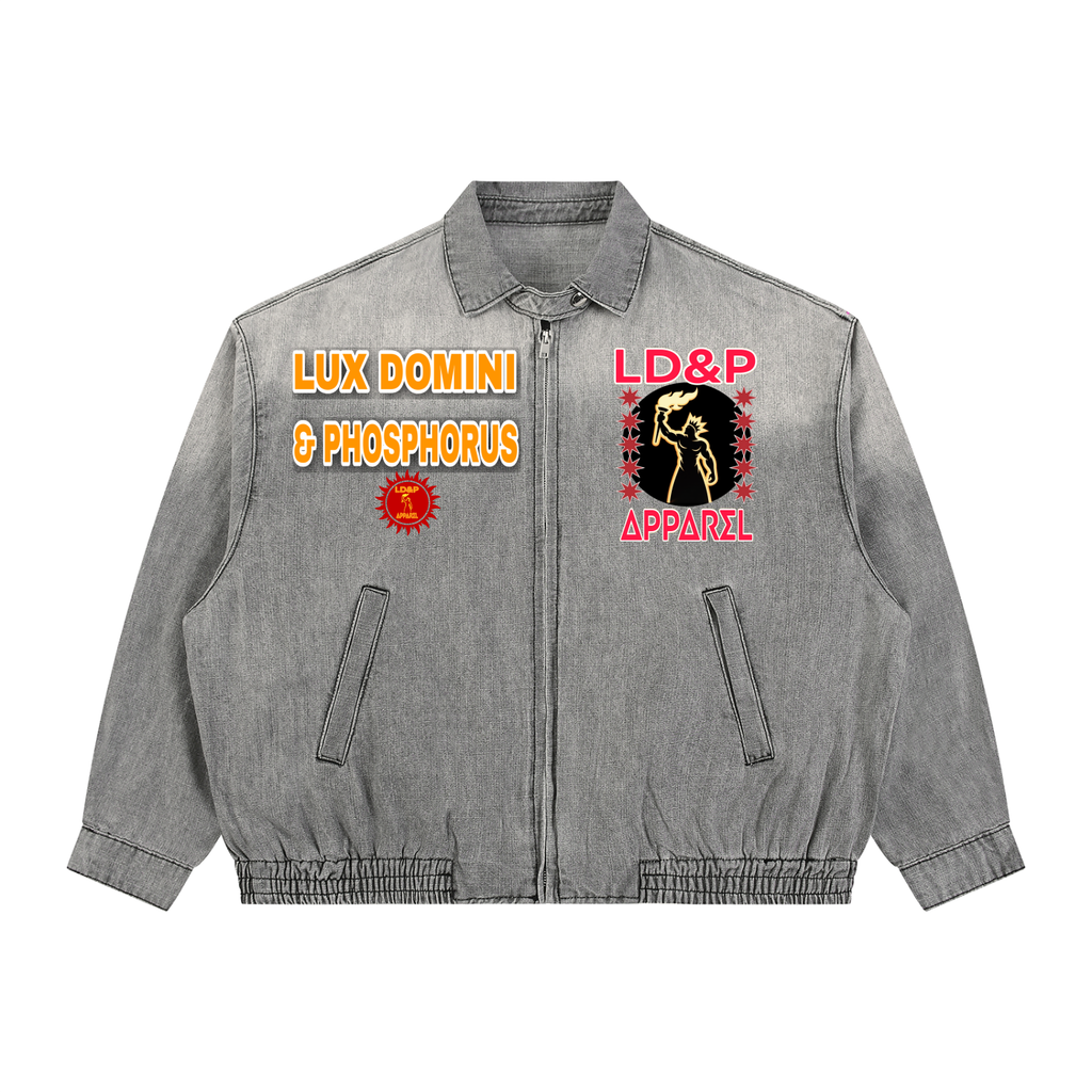 Unisex Vintage Wash Full-Zip Denim  LD&P Apparel Jacket