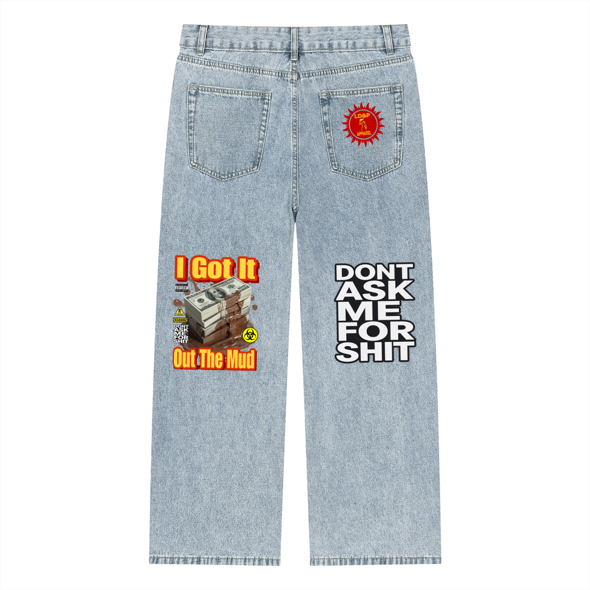 Unisex Vintage Wash Straight Leg Jeans Don't Ask Me For Shit