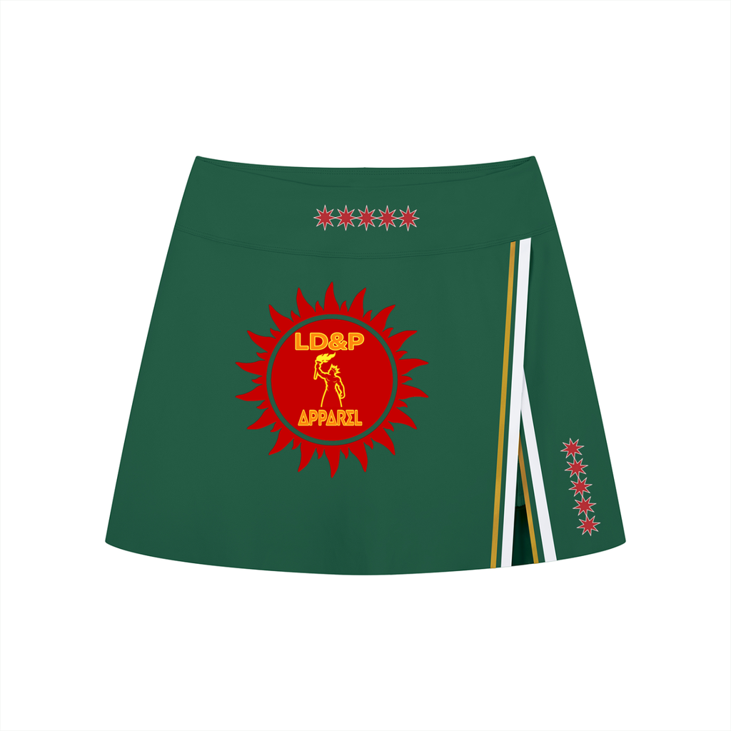Women's A-Line Contrast Panel Slit LD&P APPAREL Skirt
