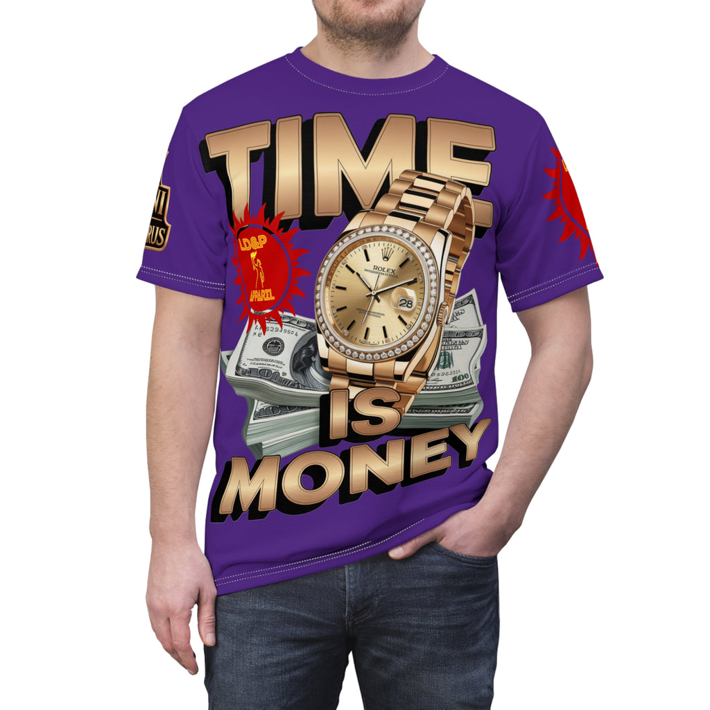 Time Is Money Unisex Tee - LD&P Apparel Design purple