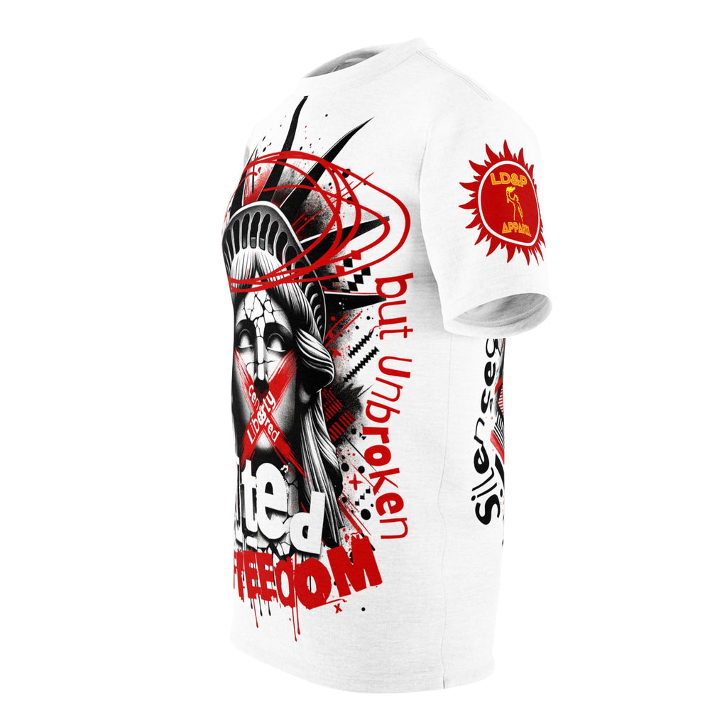 Muted Freedom LD&P APPAREL DESIGN Graphic Tee Shirt white