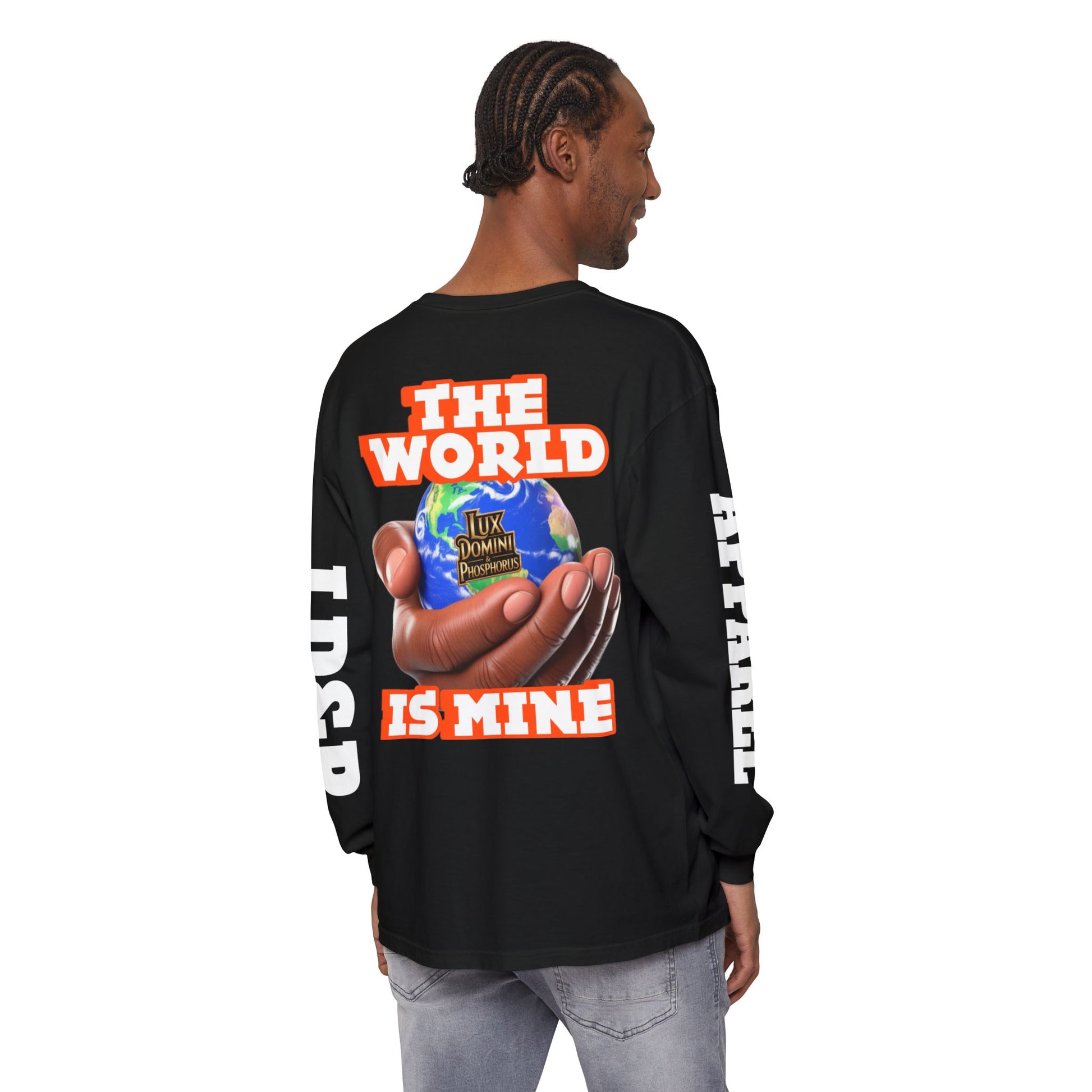 Garment-dyed Long Sleeve T-Shirt - The World Is Mine
