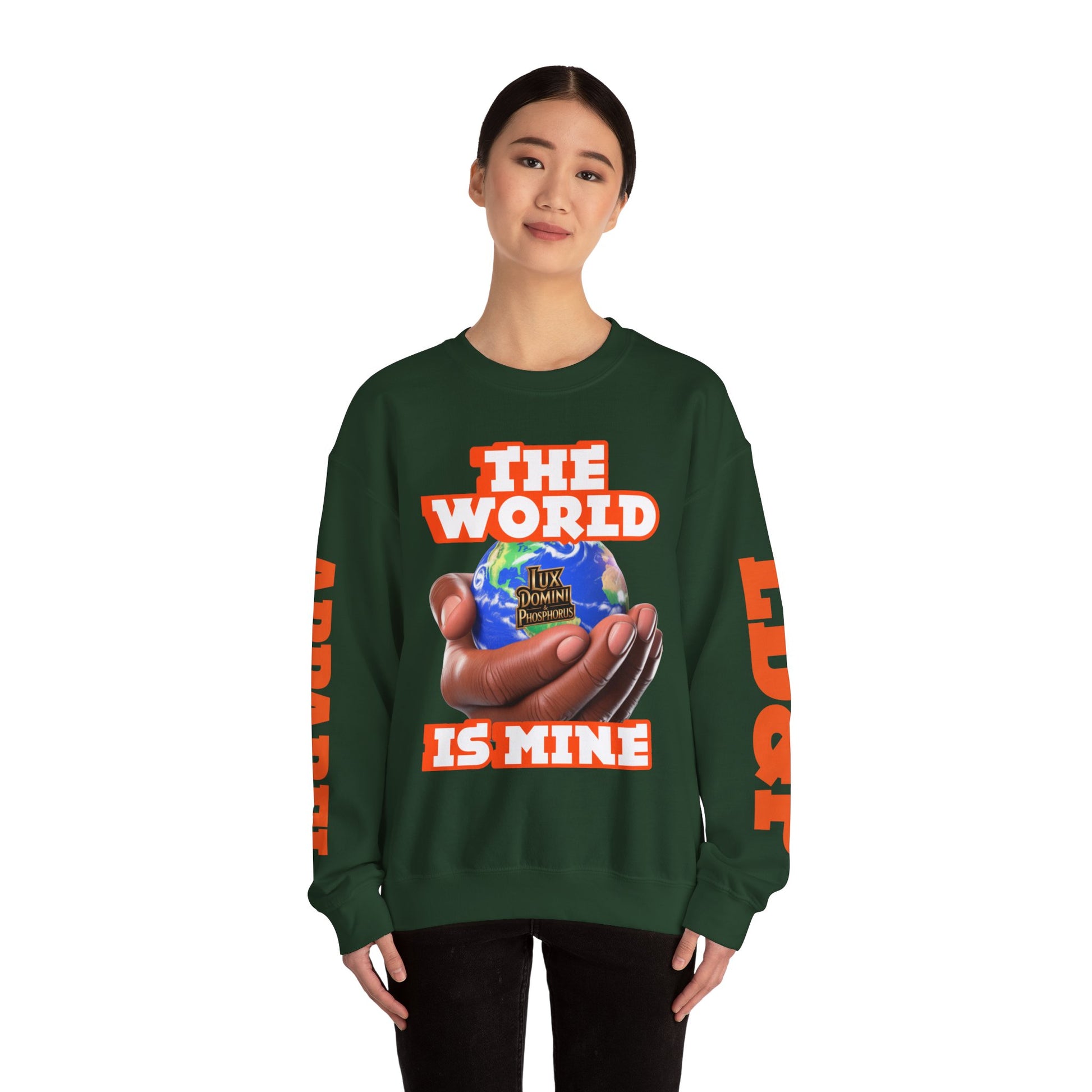 Graphic Sweatshirt - The World Is Mine Lux Domini and Phosphoros Apparel