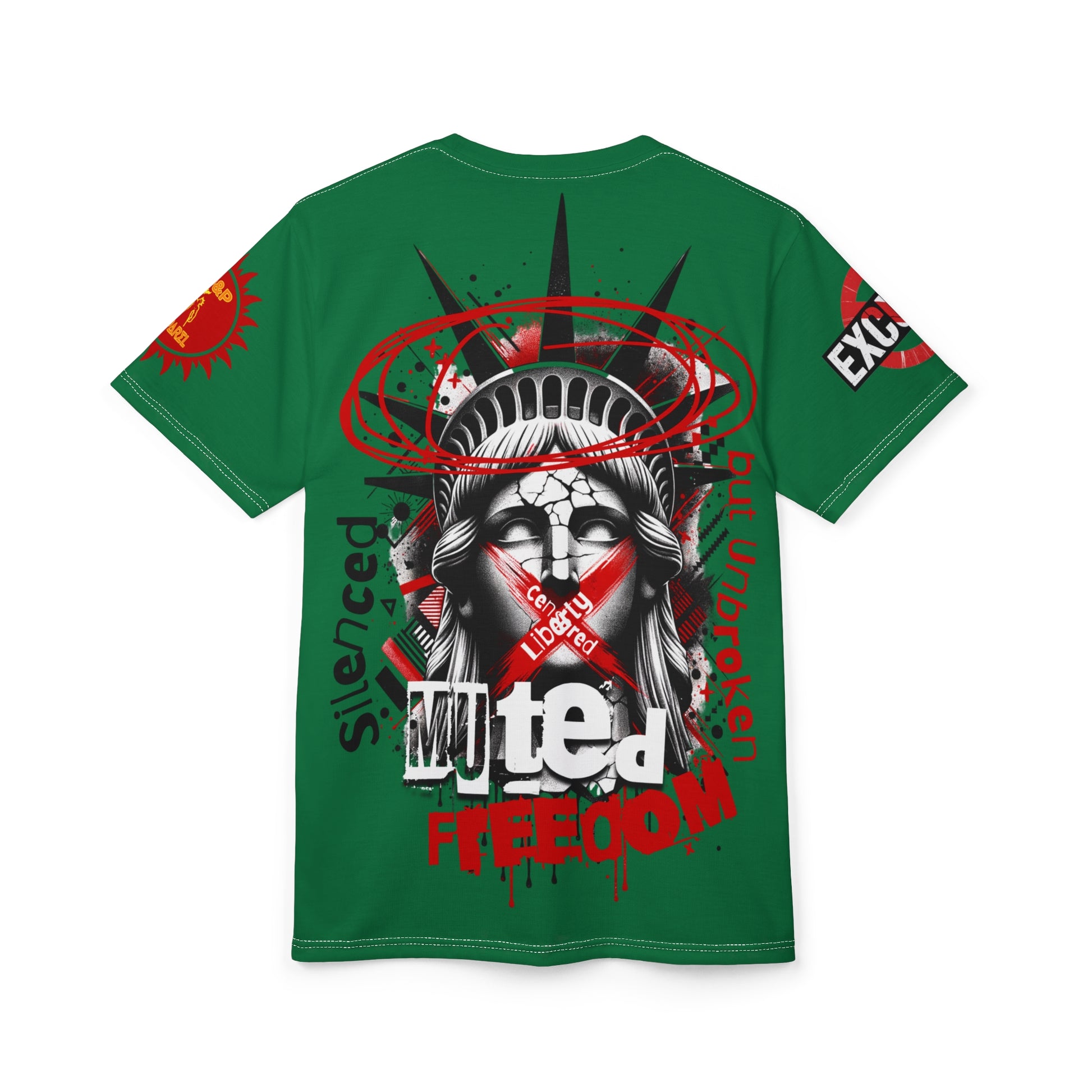 Muted Freedom LD&P APPAREL DESIGN Graphic Tee Shirt Green