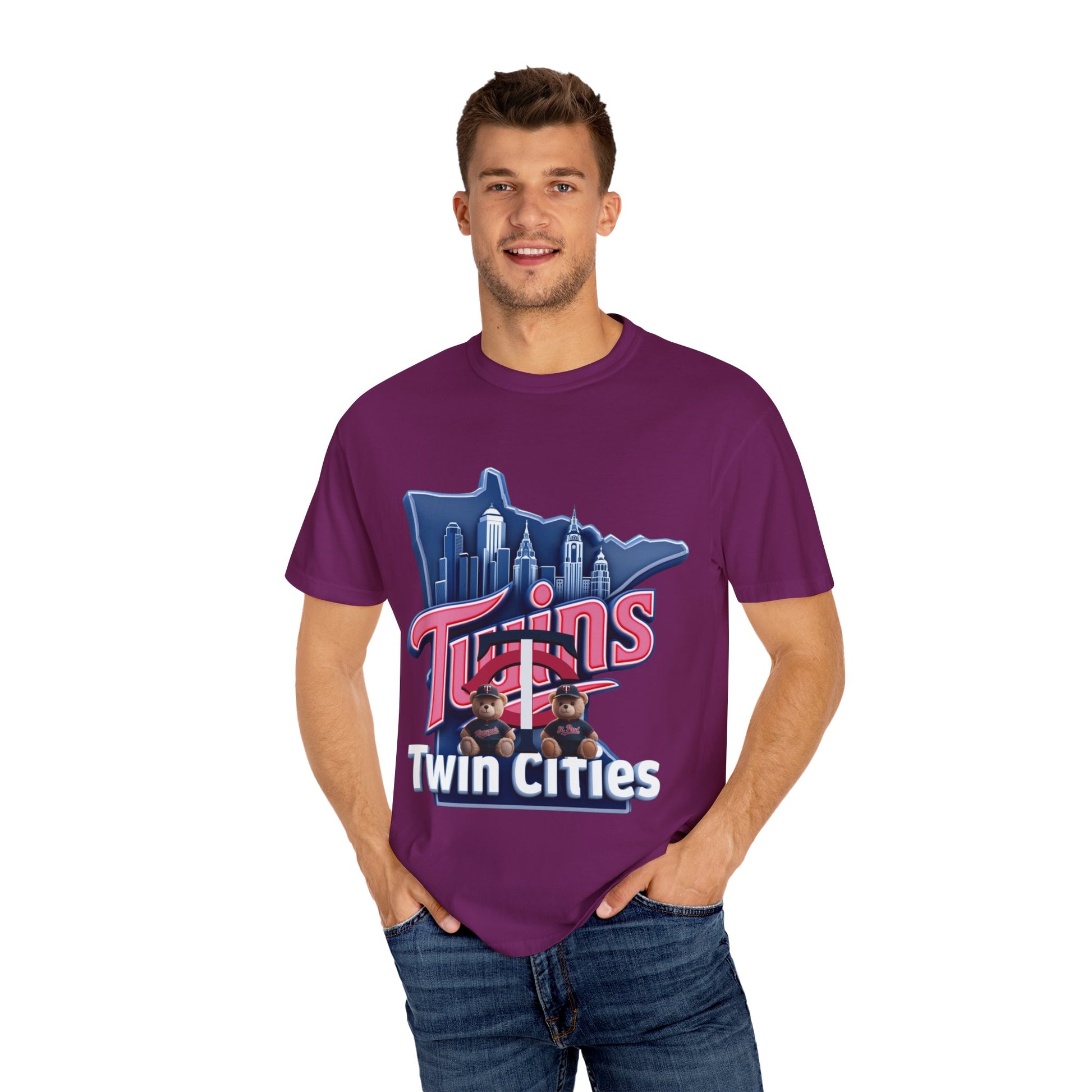Twin City Unisex T-Shirt, Sporty Tee for Fans, Garment-Dyed Shirt, Perfect for Game Day, Show Your Team Spirit!